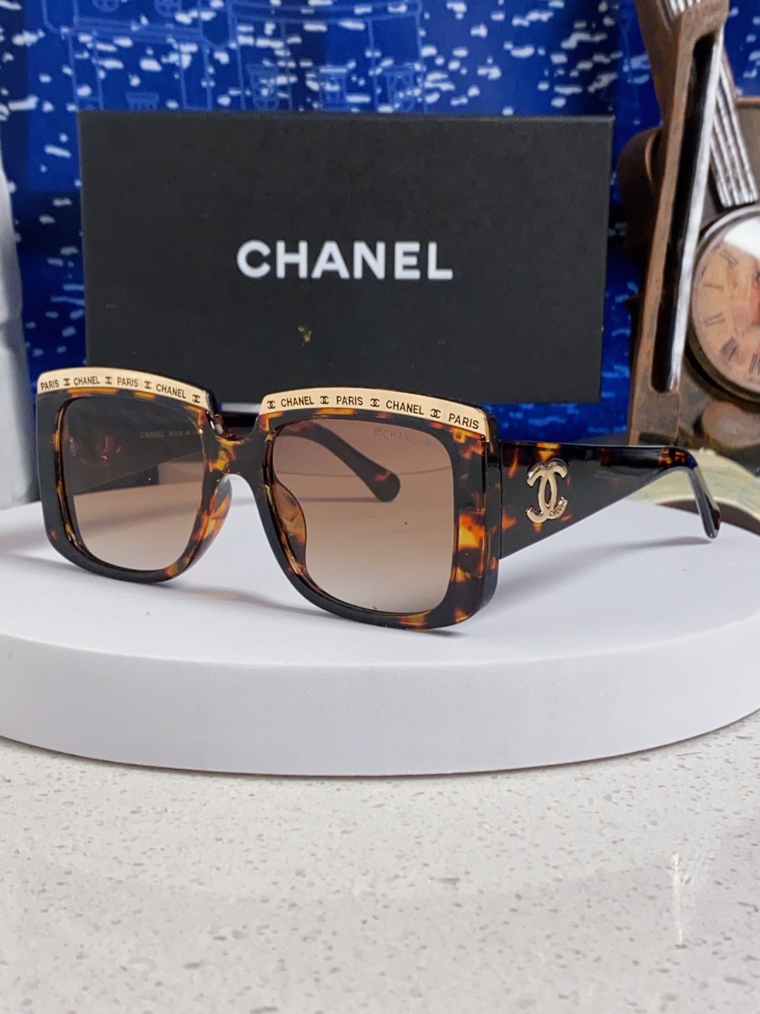  Chanel香奈儿 2025新款 大框方形金属边双C字母logo太阳镜墨镜 女士墨镜太阳镜