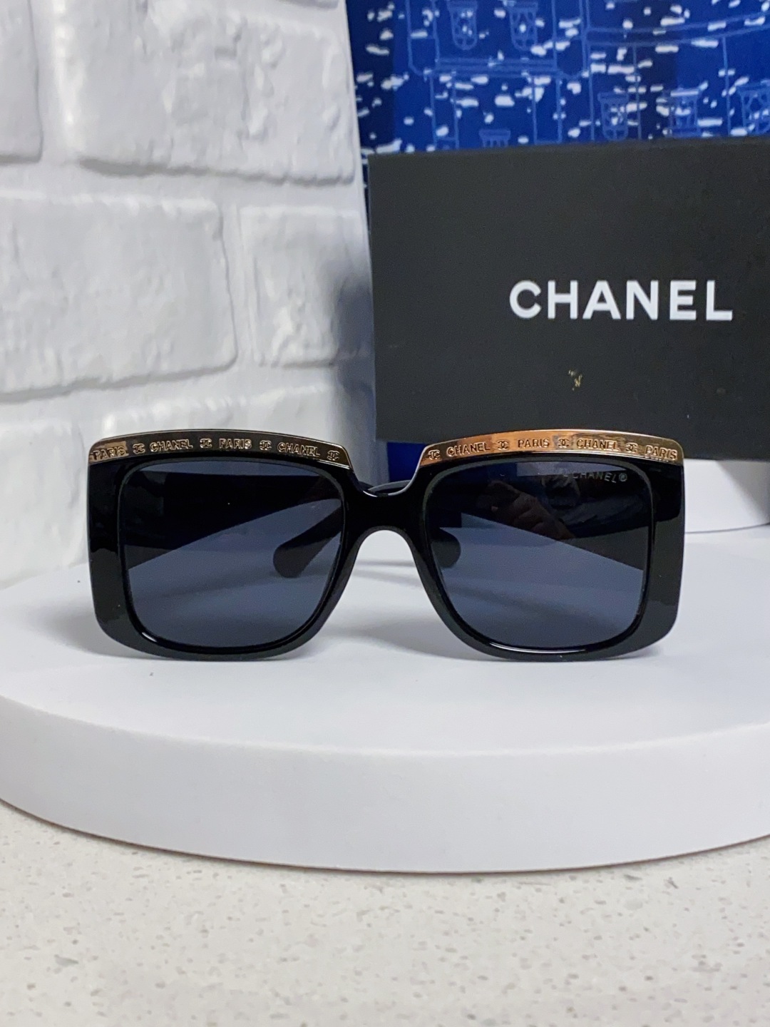  Chanel香奈儿 2025新款 大框方形金属边双C字母logo太阳镜墨镜 女士墨镜太阳镜