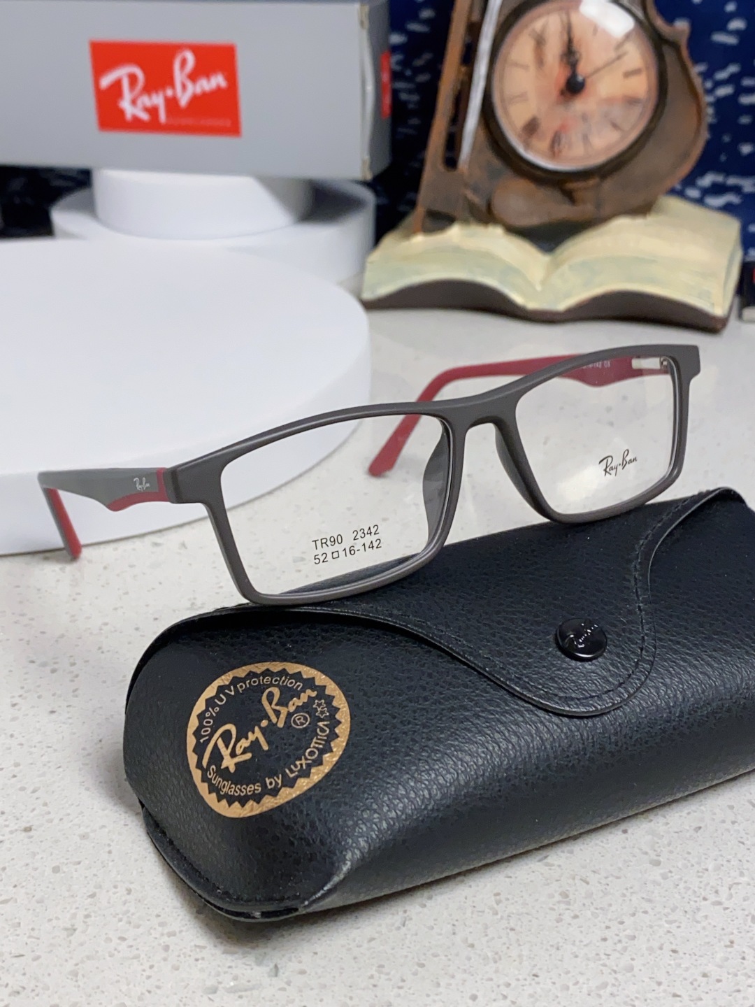  RAYBAN雷朋 博士眼镜老花眼镜男全框高清防蓝光定制中老年人眼镜可配镜用 款号：RB2342