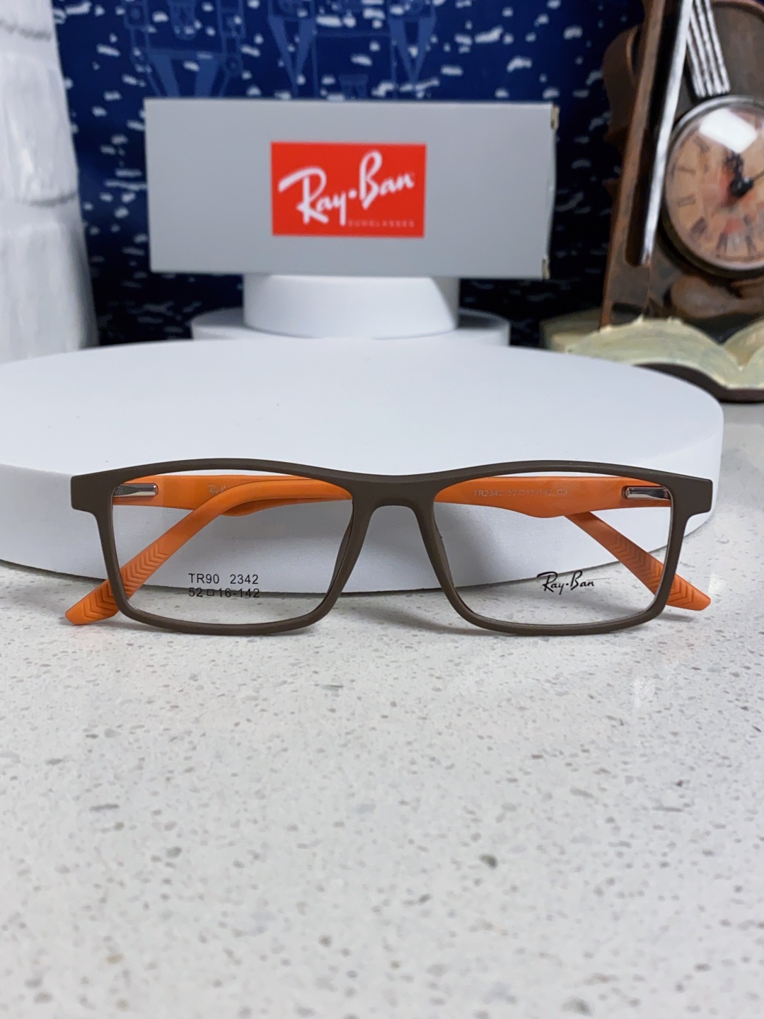  RAYBAN雷朋 博士眼镜老花眼镜男全框高清防蓝光定制中老年人眼镜可配镜用 款号：RB2342