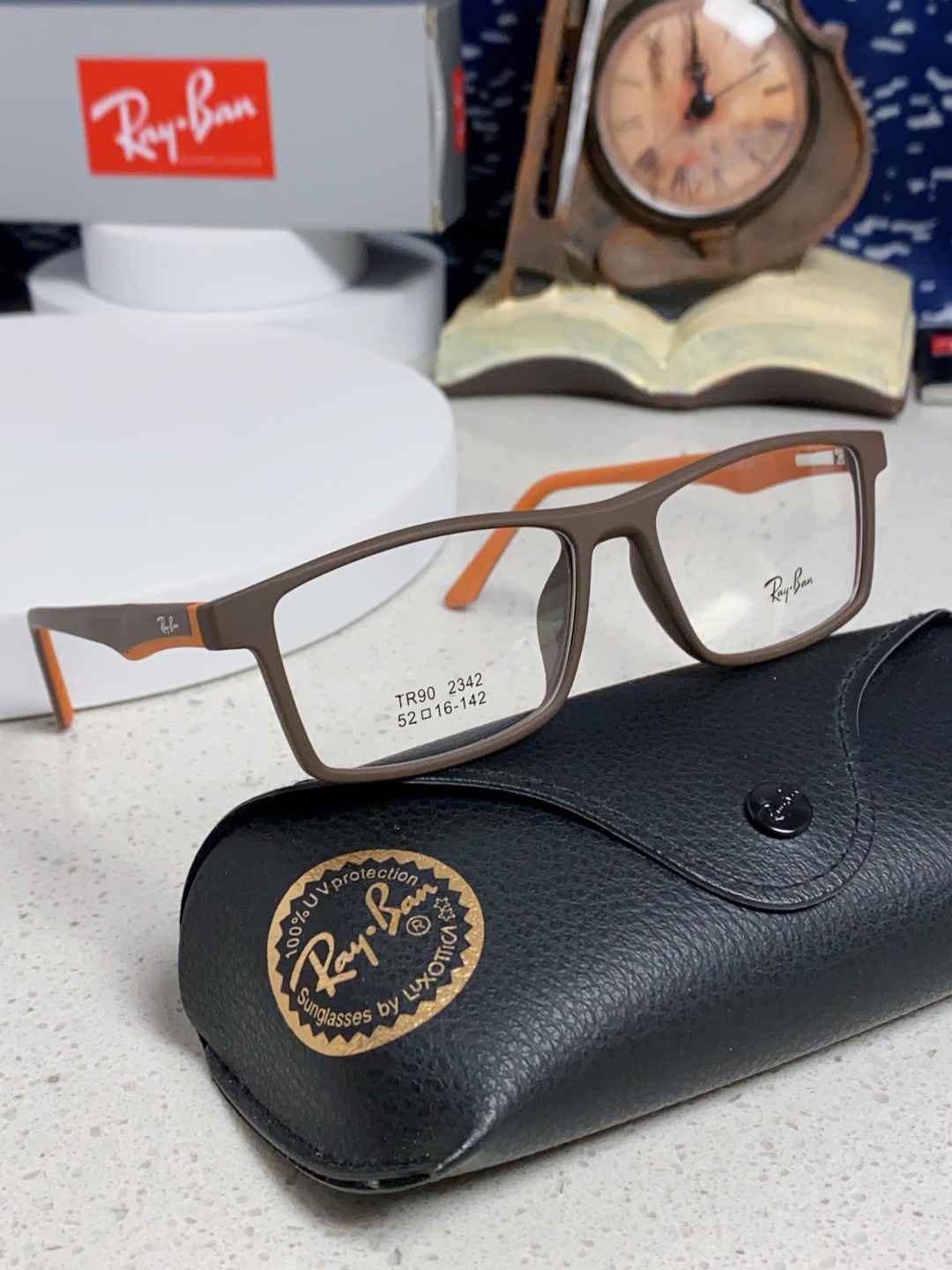  RAYBAN雷朋 博士眼镜老花眼镜男全框高清防蓝光定制中老年人眼镜可配镜用 款号：RB2342
