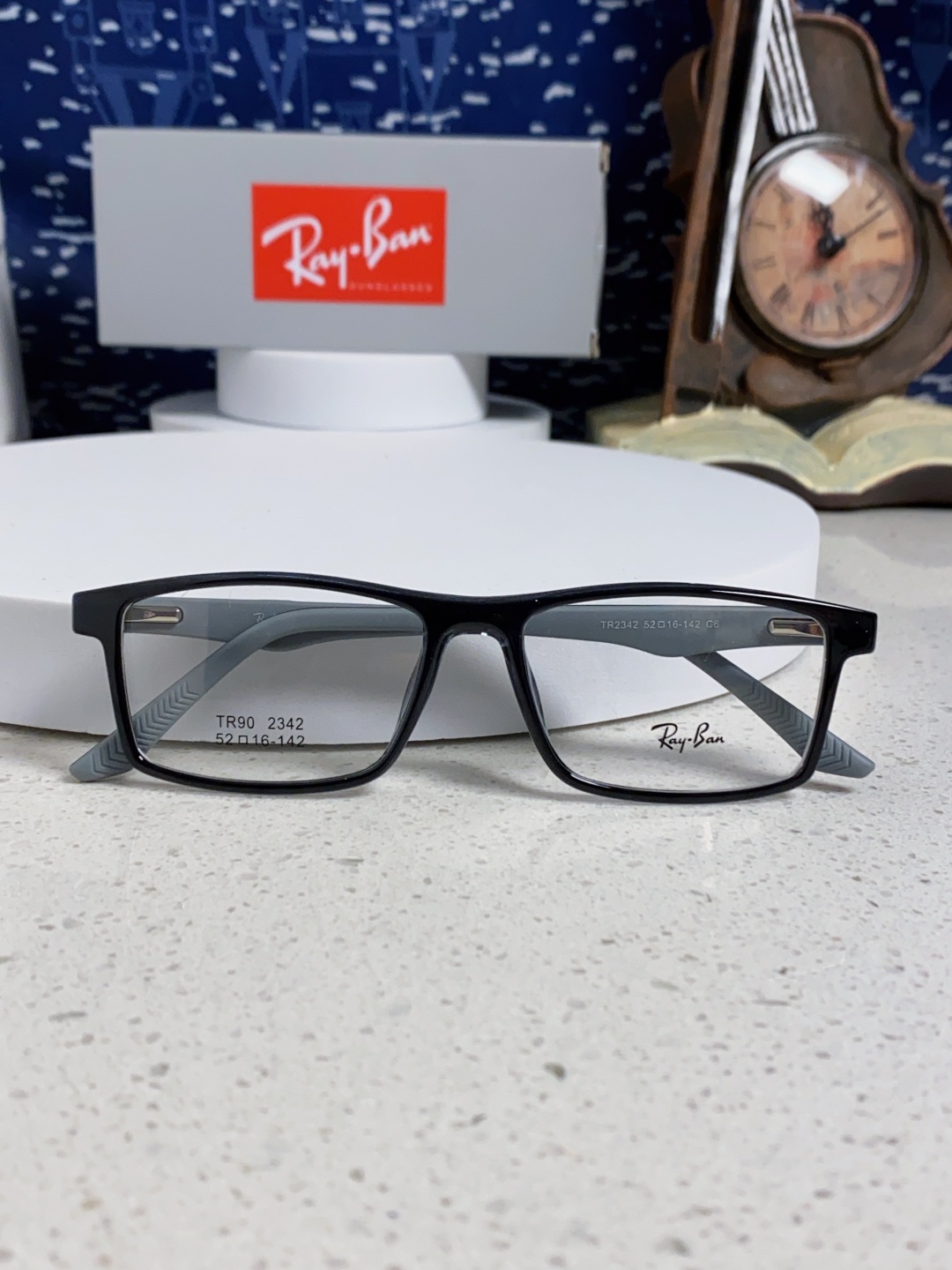  RAYBAN雷朋 博士眼镜老花眼镜男全框高清防蓝光定制中老年人眼镜可配镜用 款号：RB2342