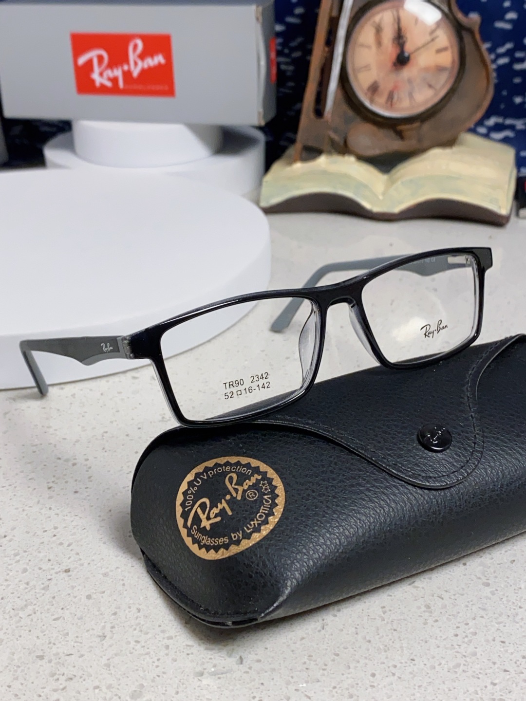  RAYBAN雷朋 博士眼镜老花眼镜男全框高清防蓝光定制中老年人眼镜可配镜用 款号：RB2342