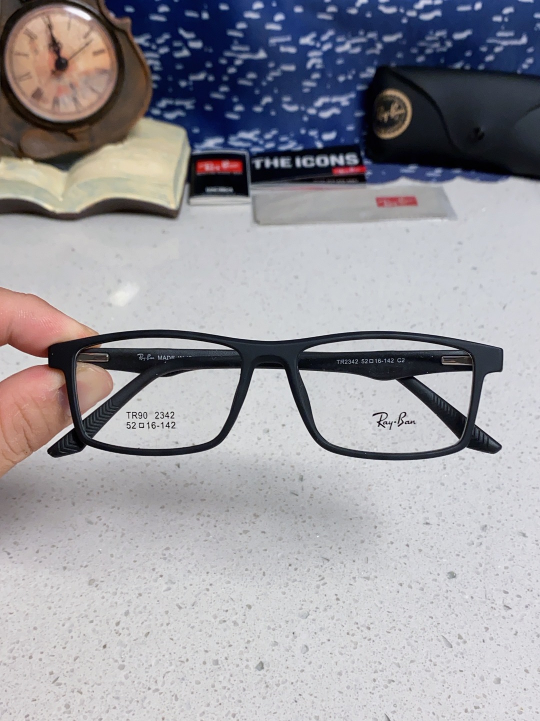  RAYBAN雷朋 博士眼镜老花眼镜男全框高清防蓝光定制中老年人眼镜可配镜用 款号：RB2342
