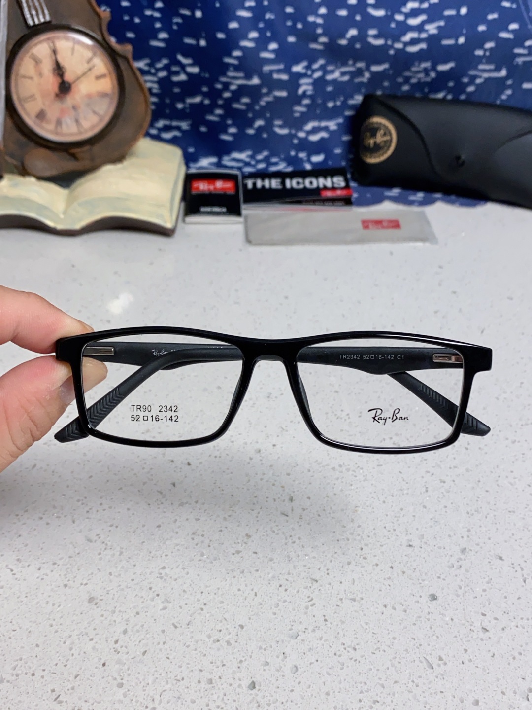  RAYBAN雷朋 博士眼镜老花眼镜男全框高清防蓝光定制中老年人眼镜可配镜用 款号：RB2342