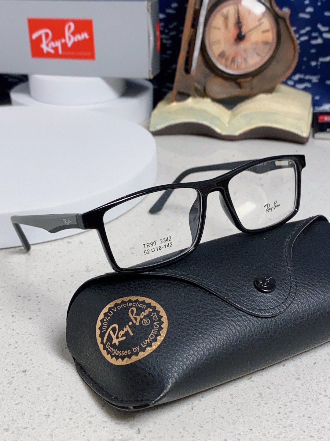  RAYBAN雷朋 博士眼镜老花眼镜男全框高清防蓝光定制中老年人眼镜可配镜用 款号：RB2342