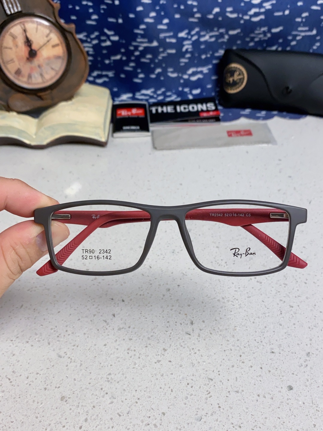  RAYBAN雷朋 博士眼镜老花眼镜男全框高清防蓝光定制中老年人眼镜可配镜用 款号：RB2342