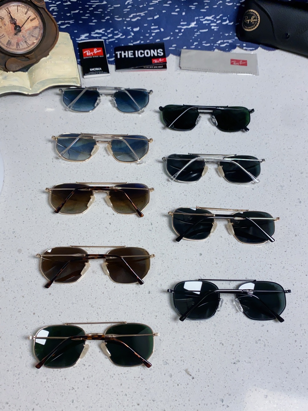 RayBan雷朋 2025新款太阳眼镜金属双梁多边形 康目色时尚眼镜男女墨镜 RB3707