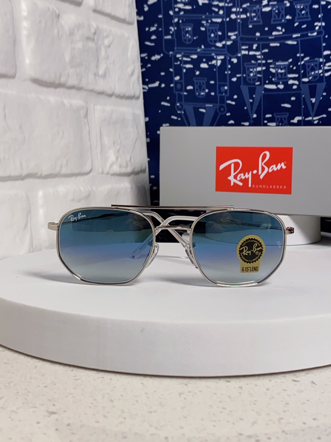 RayBan雷朋 2025新款太阳眼镜金属双梁多边形 康目色时尚眼镜男女墨镜 RB3707