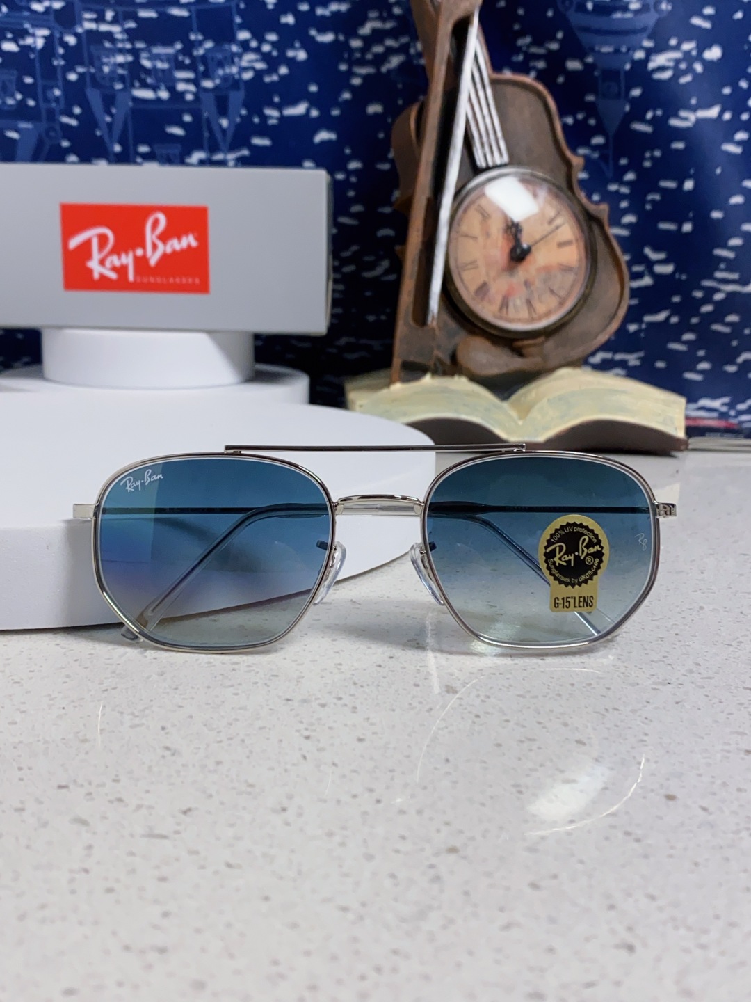 RayBan雷朋 2025新款太阳眼镜金属双梁多边形 康目色时尚眼镜男女墨镜 RB3707