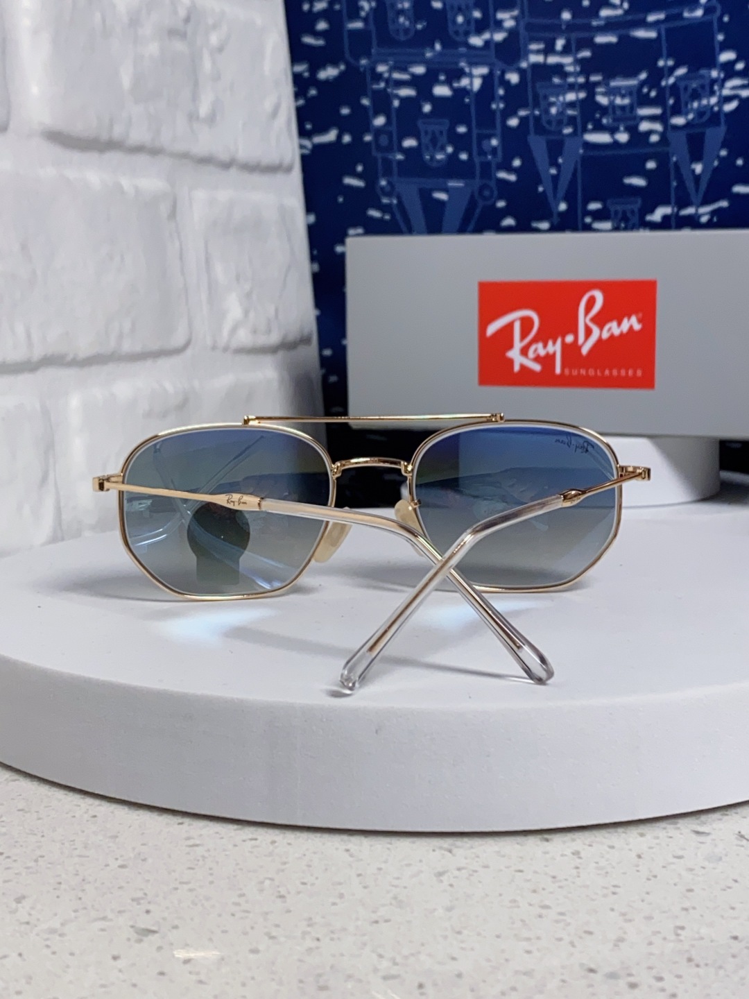 RayBan雷朋 2025新款太阳眼镜金属双梁多边形 康目色时尚眼镜男女墨镜 RB3707
