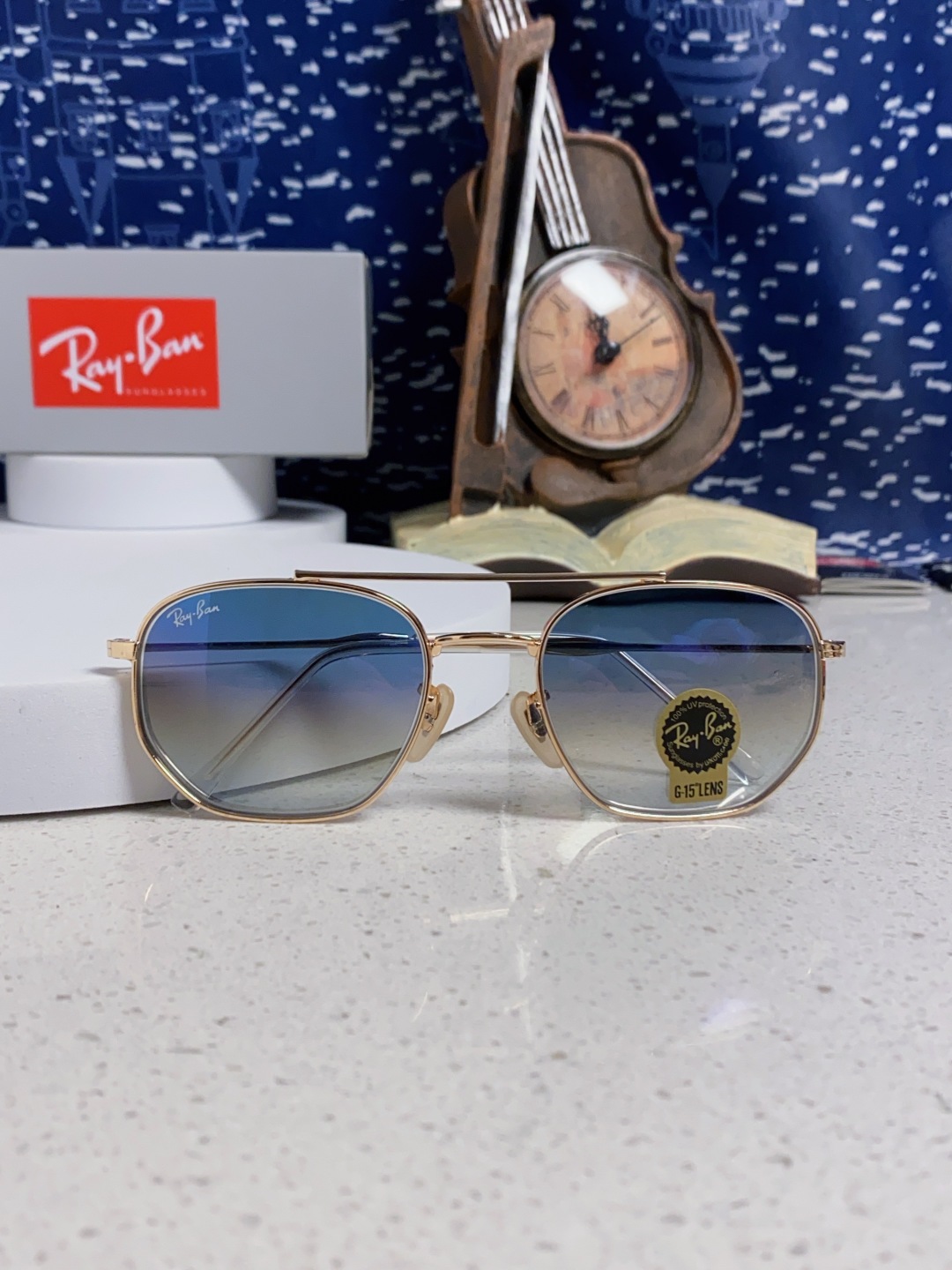 RayBan雷朋 2025新款太阳眼镜金属双梁多边形 康目色时尚眼镜男女墨镜 RB3707