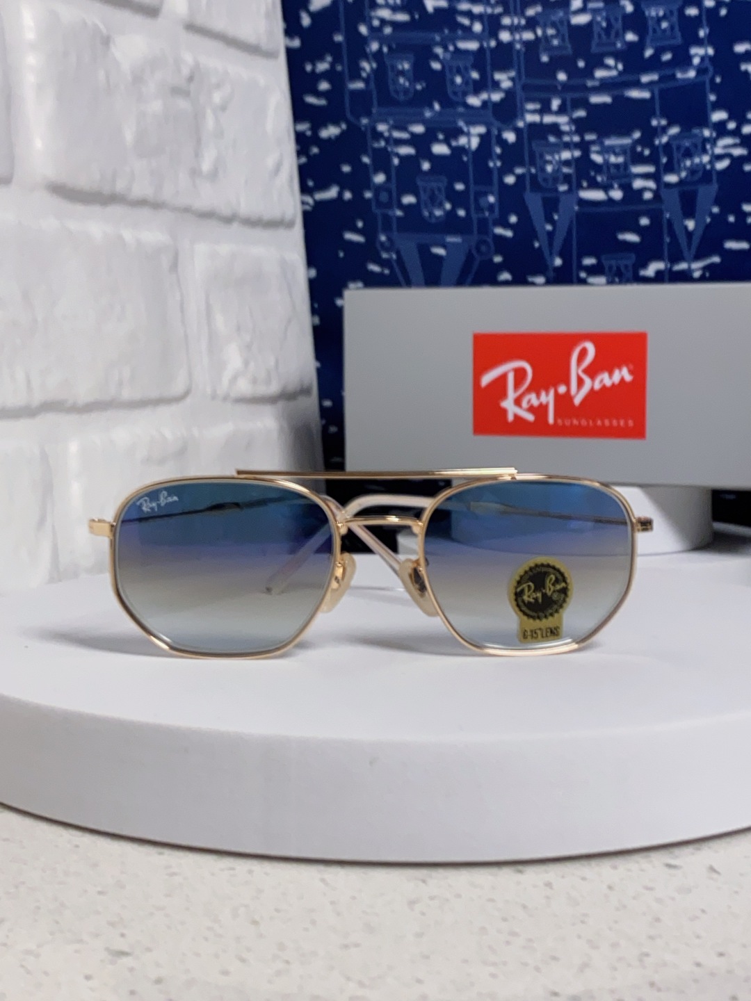 RayBan雷朋 2025新款太阳眼镜金属双梁多边形 康目色时尚眼镜男女墨镜 RB3707