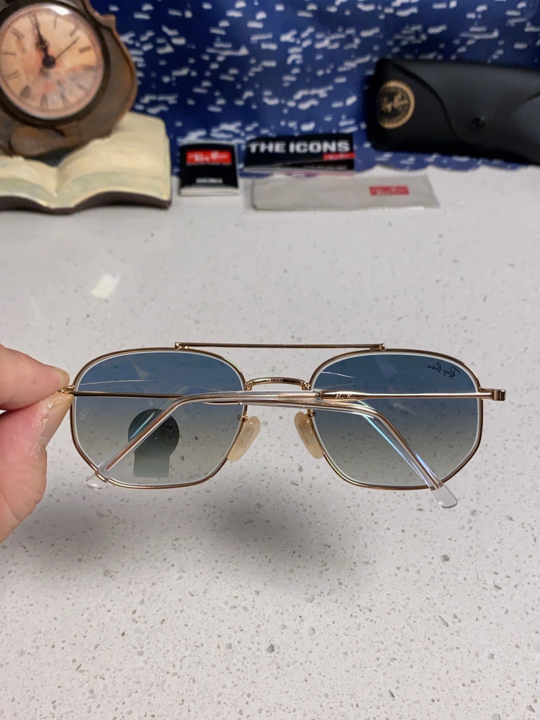 RayBan雷朋 2025新款太阳眼镜金属双梁多边形 康目色时尚眼镜男女墨镜 RB3707