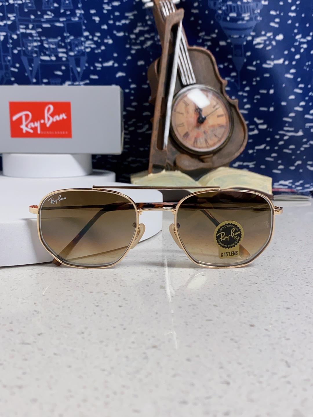 RayBan雷朋 2025新款太阳眼镜金属双梁多边形 康目色时尚眼镜男女墨镜 RB3707