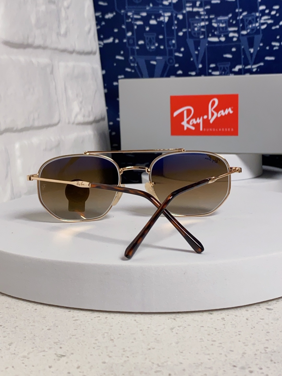 RayBan雷朋 2025新款太阳眼镜金属双梁多边形 康目色时尚眼镜男女墨镜 RB3707