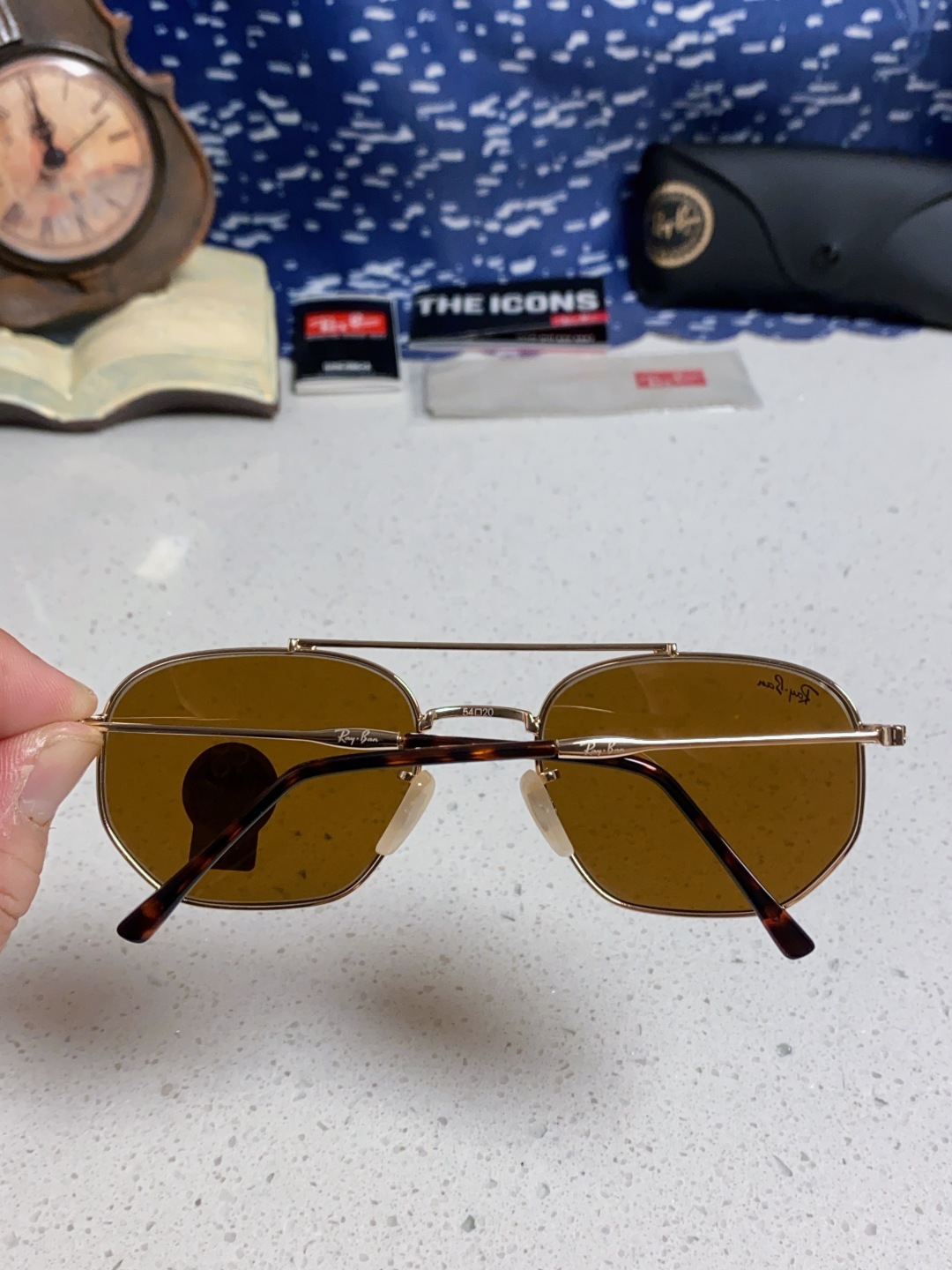 RayBan雷朋 2025新款太阳眼镜金属双梁多边形 康目色时尚眼镜男女墨镜 RB3707