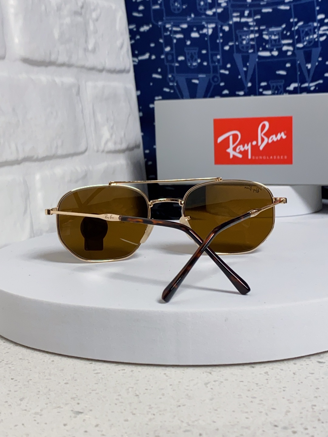 RayBan雷朋 2025新款太阳眼镜金属双梁多边形 康目色时尚眼镜男女墨镜 RB3707