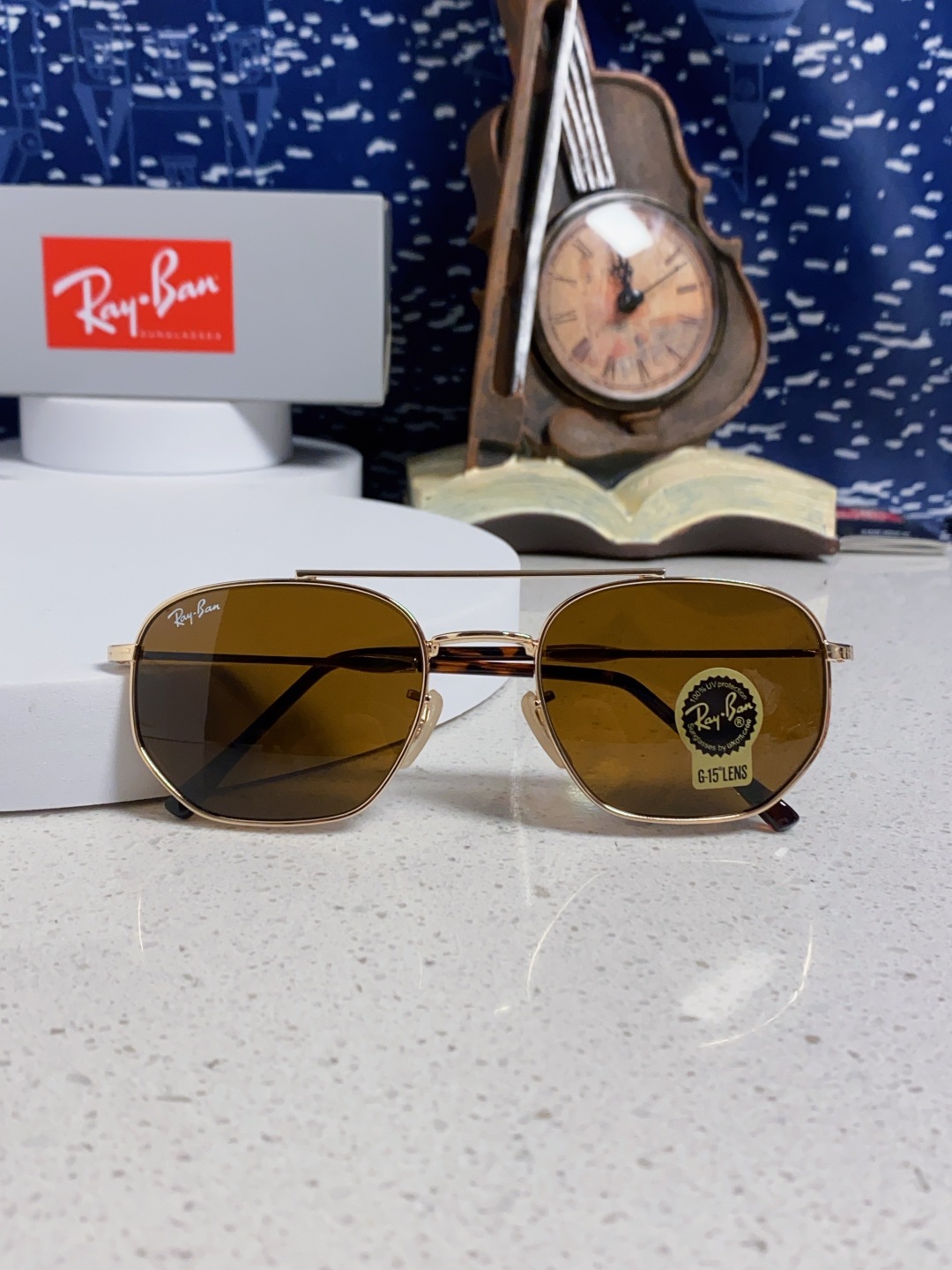 RayBan雷朋 2025新款太阳眼镜金属双梁多边形 康目色时尚眼镜男女墨镜 RB3707