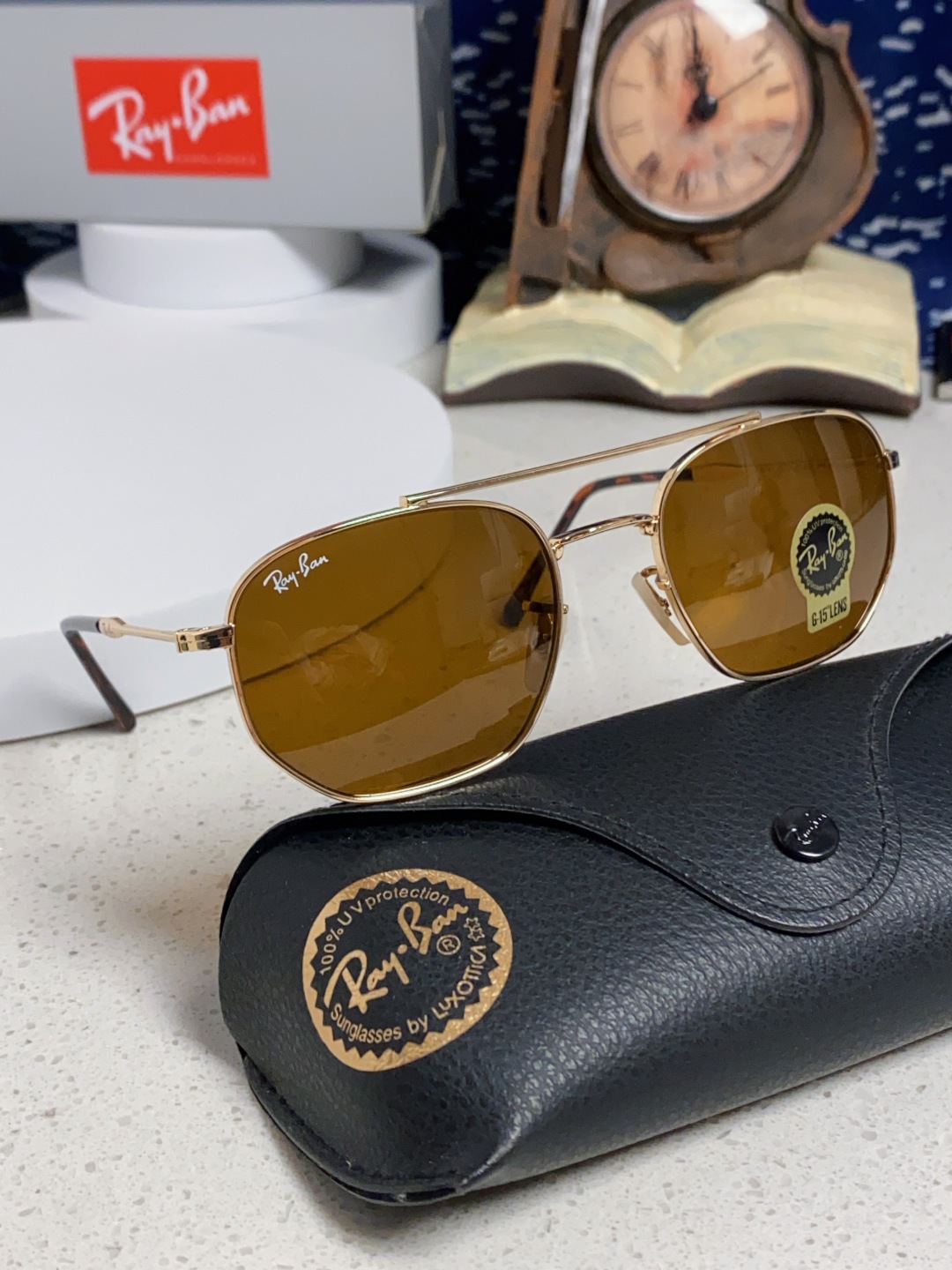 RayBan雷朋 2025新款太阳眼镜金属双梁多边形 康目色时尚眼镜男女墨镜 RB3707