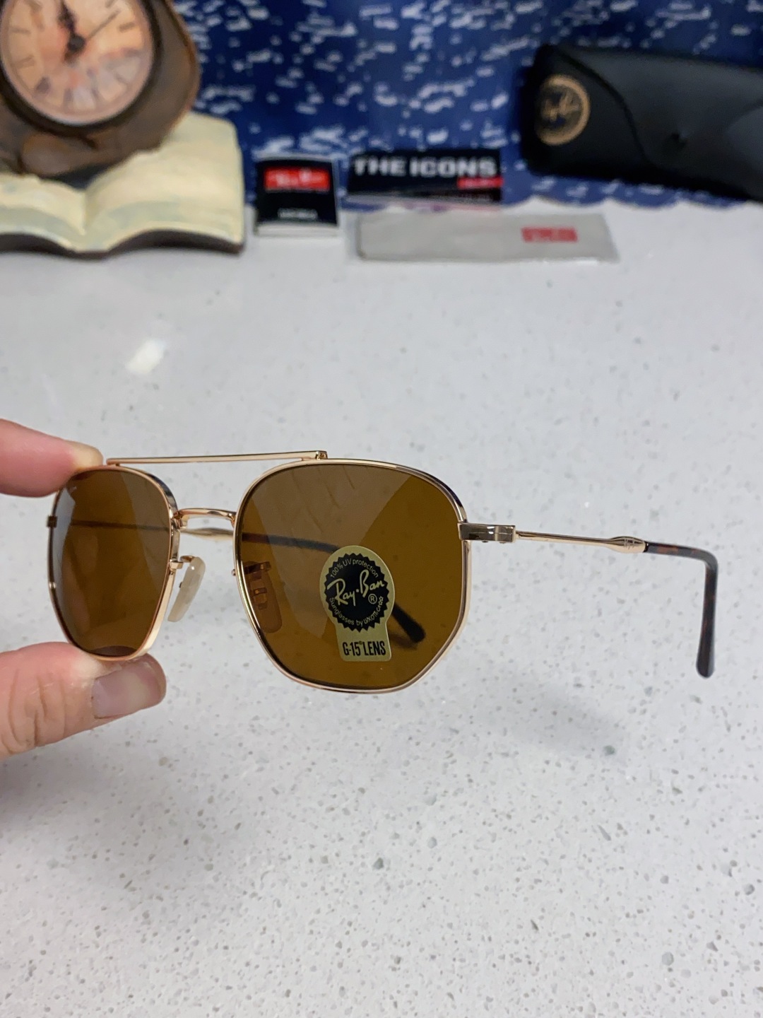 RayBan雷朋 2025新款太阳眼镜金属双梁多边形 康目色时尚眼镜男女墨镜 RB3707