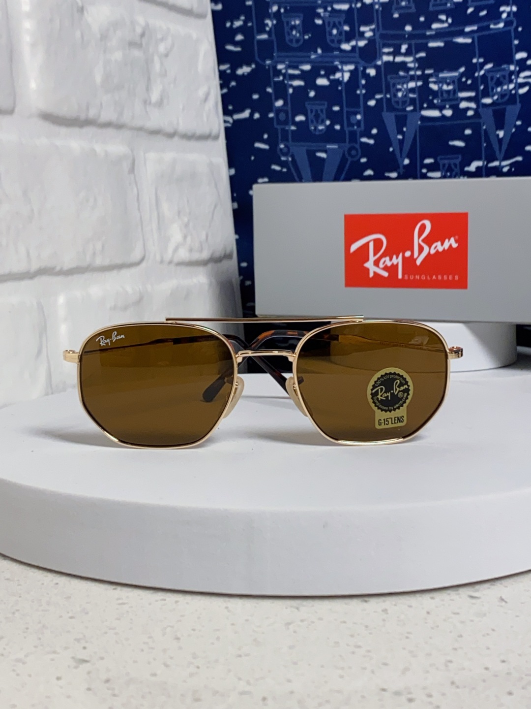 RayBan雷朋 2025新款太阳眼镜金属双梁多边形 康目色时尚眼镜男女墨镜 RB3707
