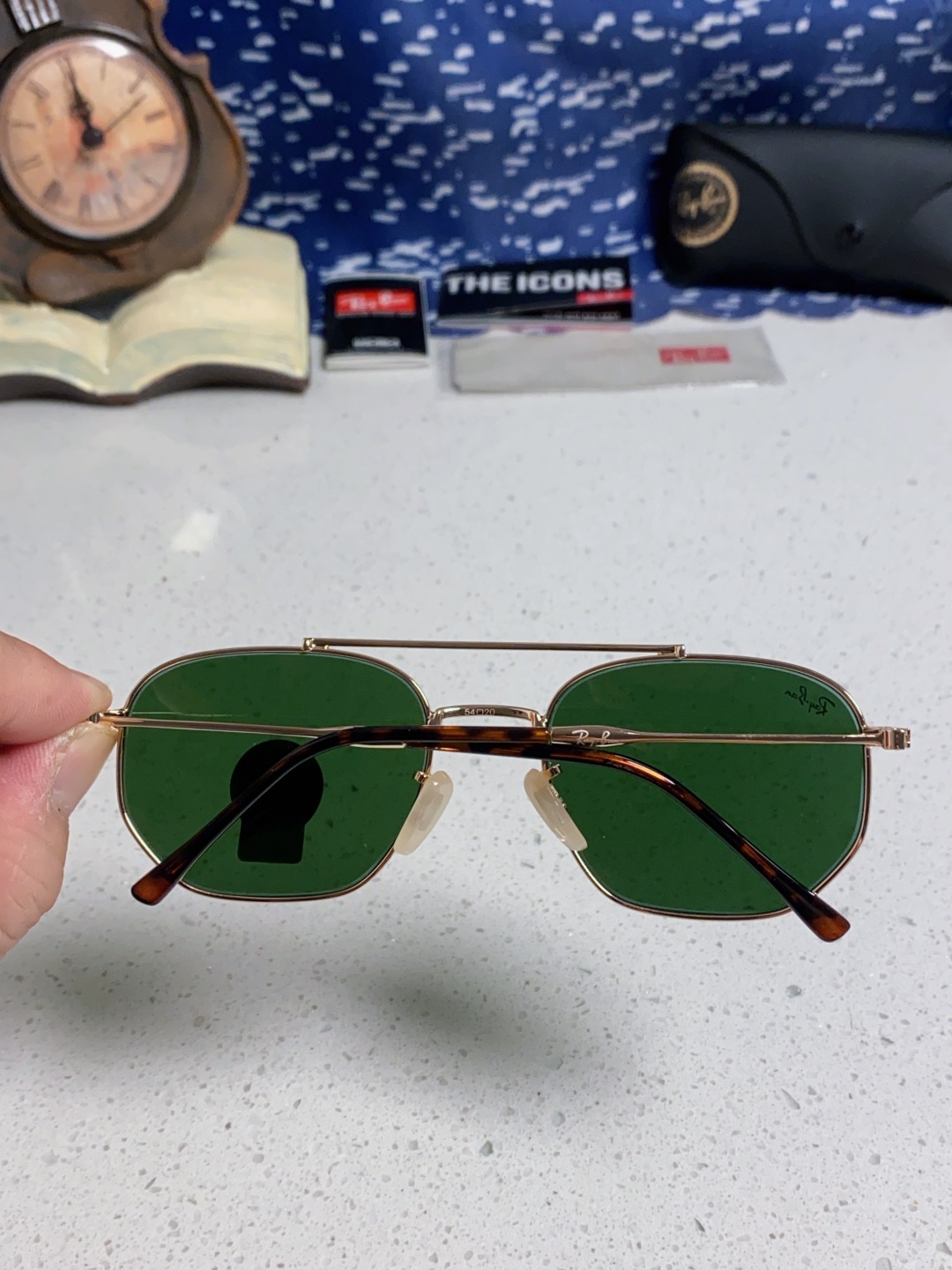 RayBan雷朋 2025新款太阳眼镜金属双梁多边形 康目色时尚眼镜男女墨镜 RB3707