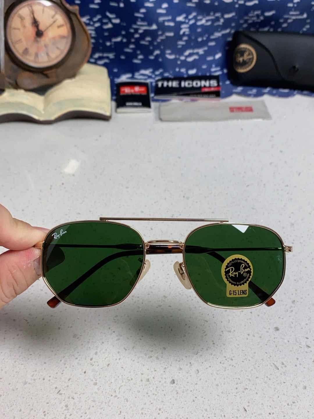 RayBan雷朋 2025新款太阳眼镜金属双梁多边形 康目色时尚眼镜男女墨镜 RB3707