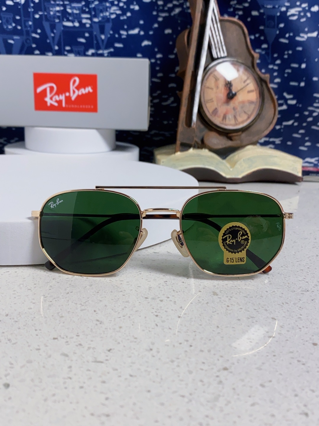 RayBan雷朋 2025新款太阳眼镜金属双梁多边形 康目色时尚眼镜男女墨镜 RB3707