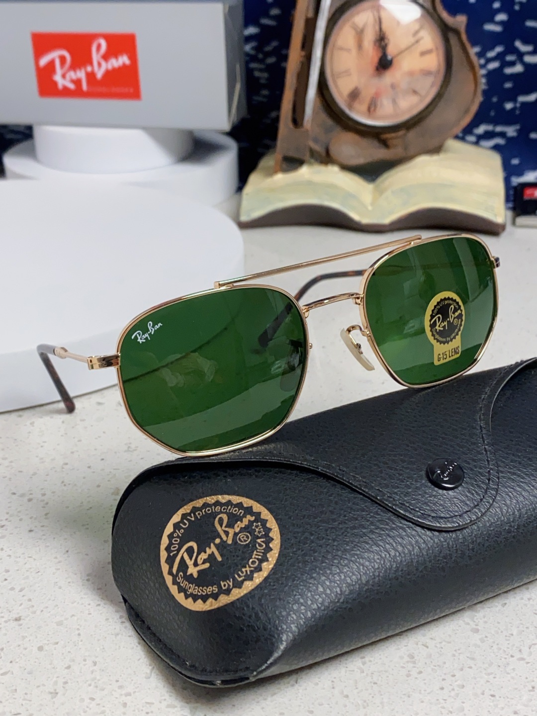 RayBan雷朋 2025新款太阳眼镜金属双梁多边形 康目色时尚眼镜男女墨镜 RB3707