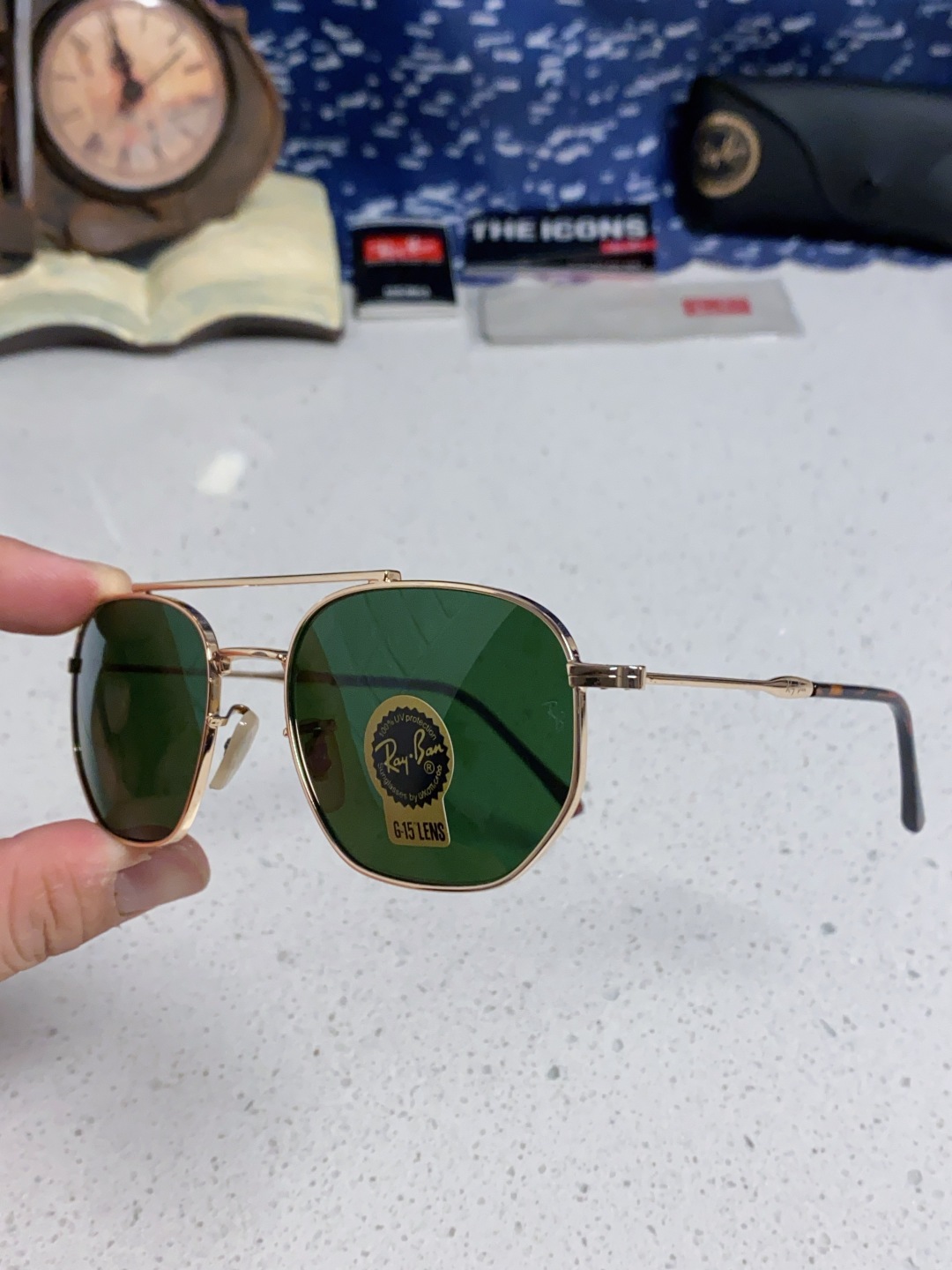 RayBan雷朋 2025新款太阳眼镜金属双梁多边形 康目色时尚眼镜男女墨镜 RB3707