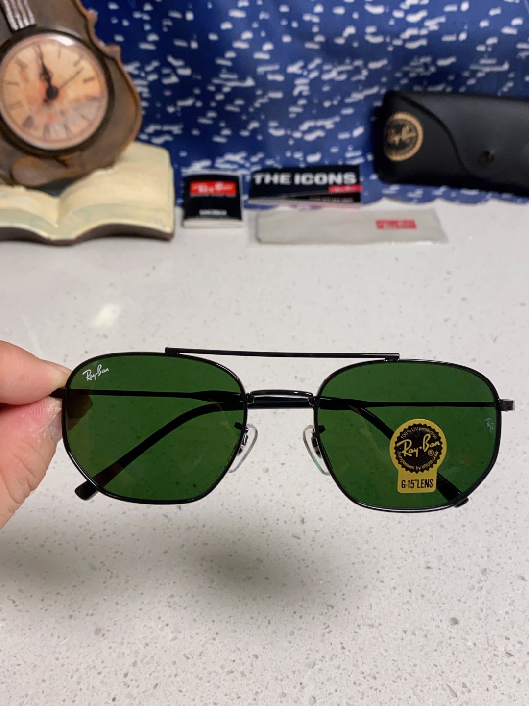 RayBan雷朋 2025新款太阳眼镜金属双梁多边形 康目色时尚眼镜男女墨镜 RB3707