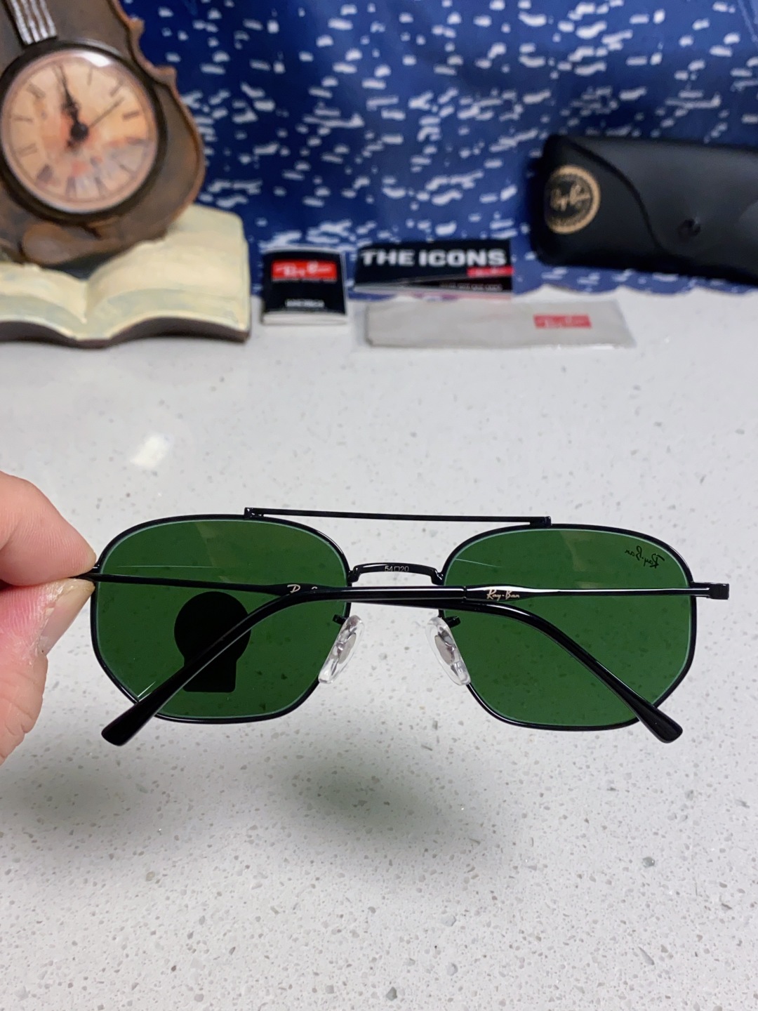 RayBan雷朋 2025新款太阳眼镜金属双梁多边形 康目色时尚眼镜男女墨镜 RB3707