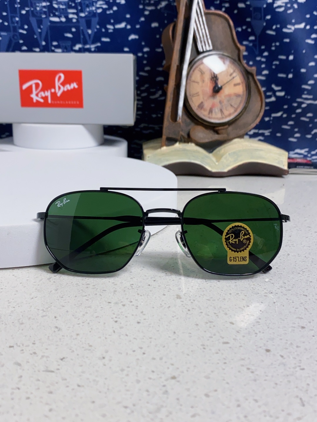 RayBan雷朋 2025新款太阳眼镜金属双梁多边形 康目色时尚眼镜男女墨镜 RB3707