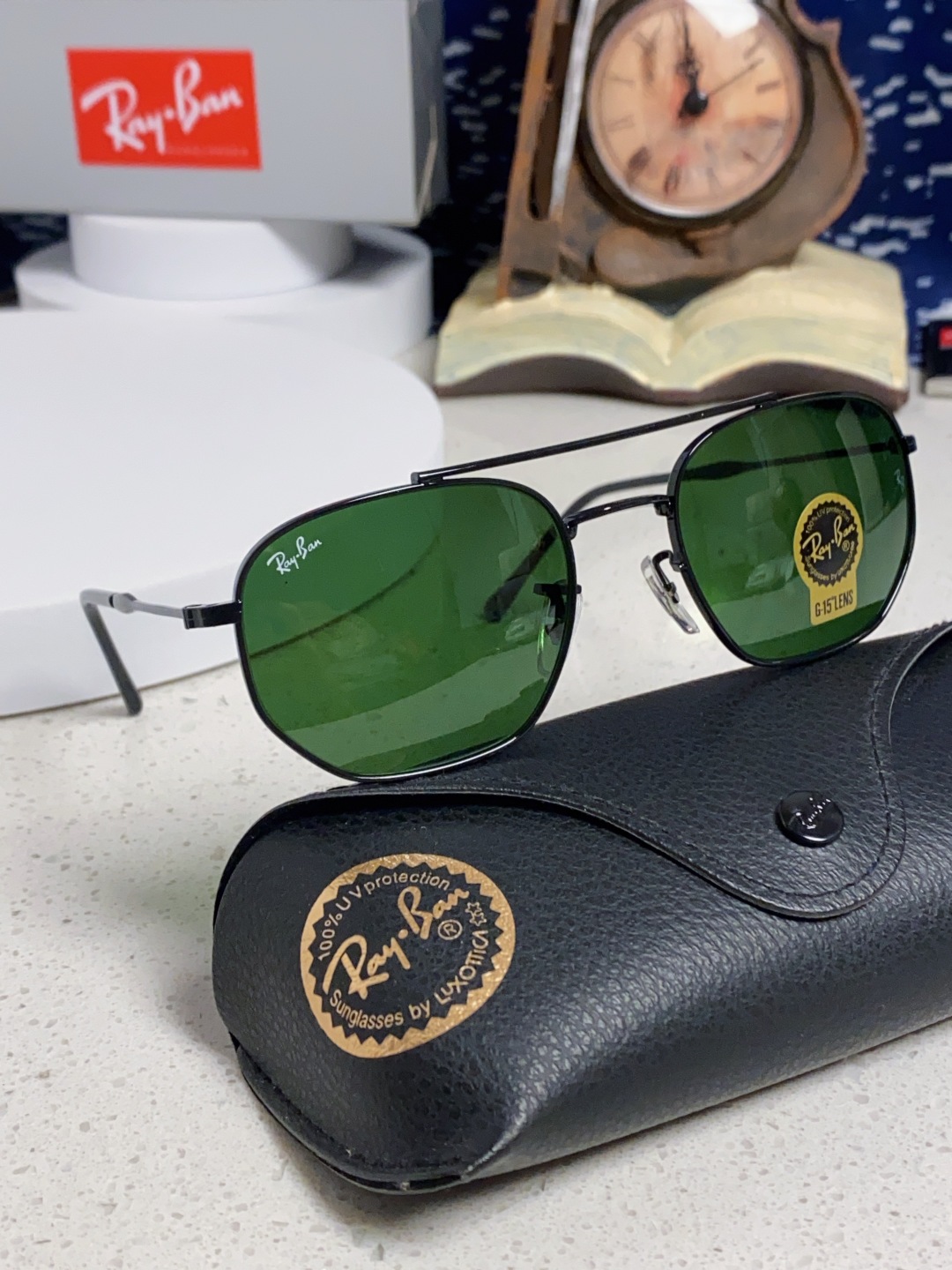 RayBan雷朋 2025新款太阳眼镜金属双梁多边形 康目色时尚眼镜男女墨镜 RB3707