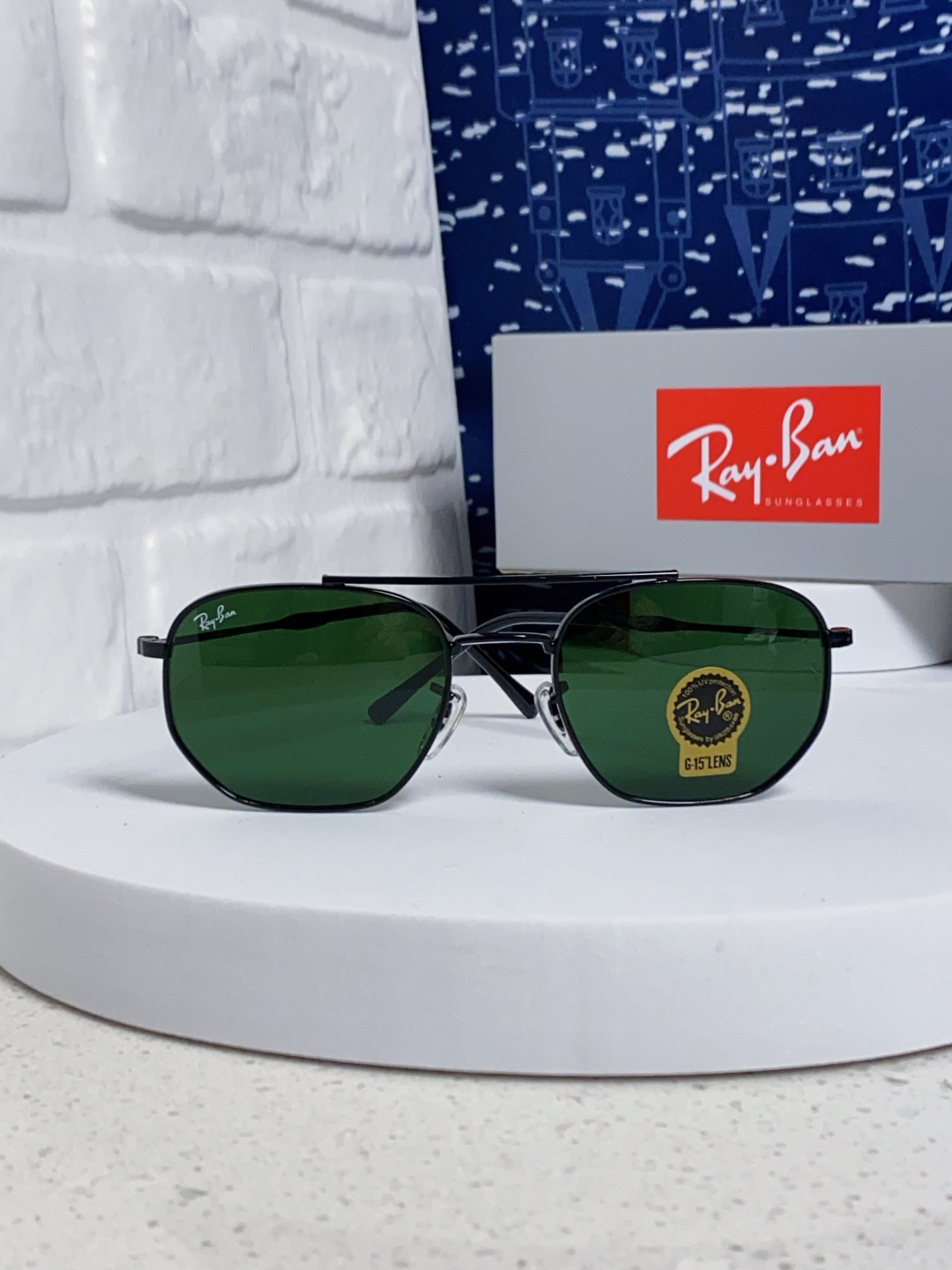 RayBan雷朋 2025新款太阳眼镜金属双梁多边形 康目色时尚眼镜男女墨镜 RB3707