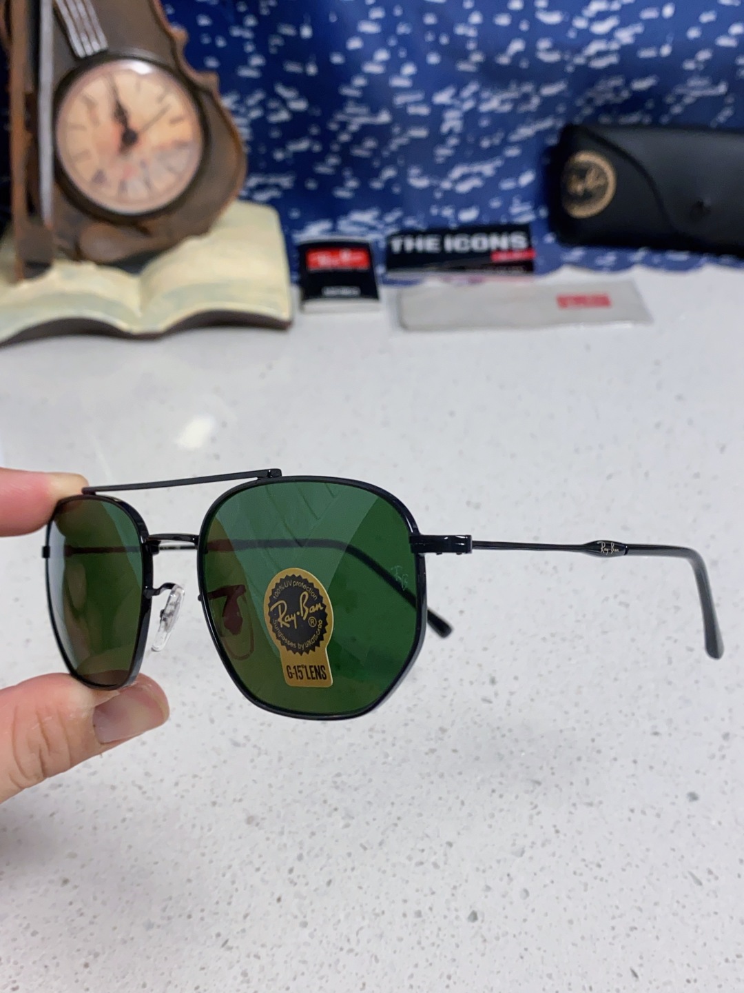 RayBan雷朋 2025新款太阳眼镜金属双梁多边形 康目色时尚眼镜男女墨镜 RB3707