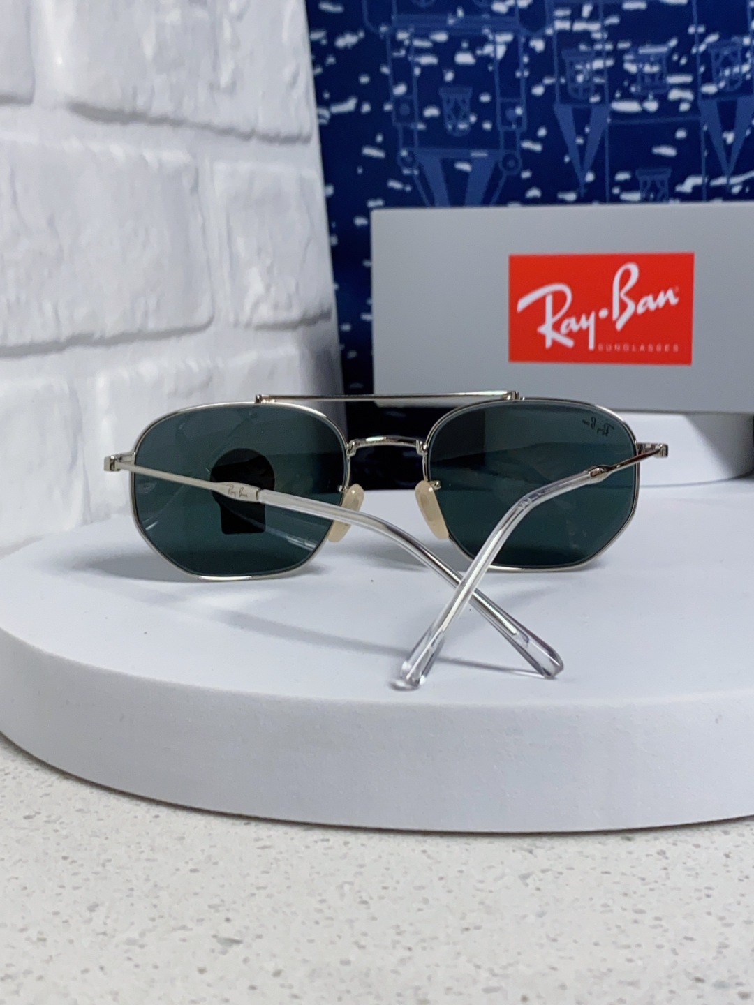 RayBan雷朋 2025新款太阳眼镜金属双梁多边形 康目色时尚眼镜男女墨镜 RB3707