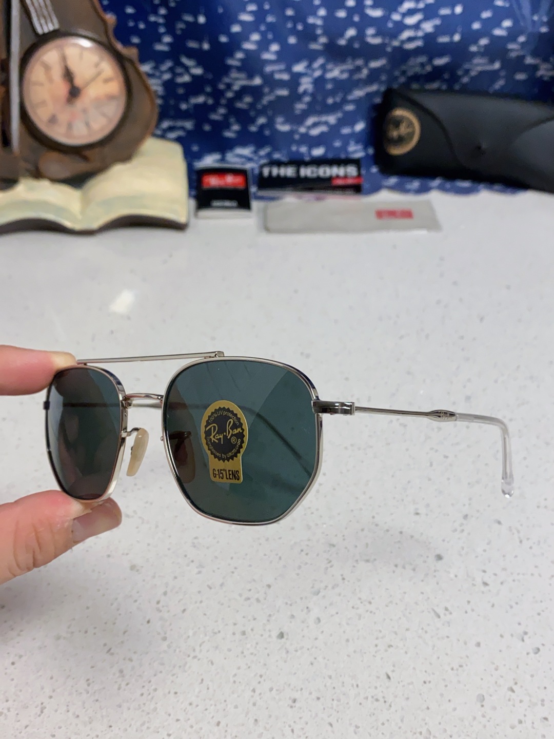 RayBan雷朋 2025新款太阳眼镜金属双梁多边形 康目色时尚眼镜男女墨镜 RB3707