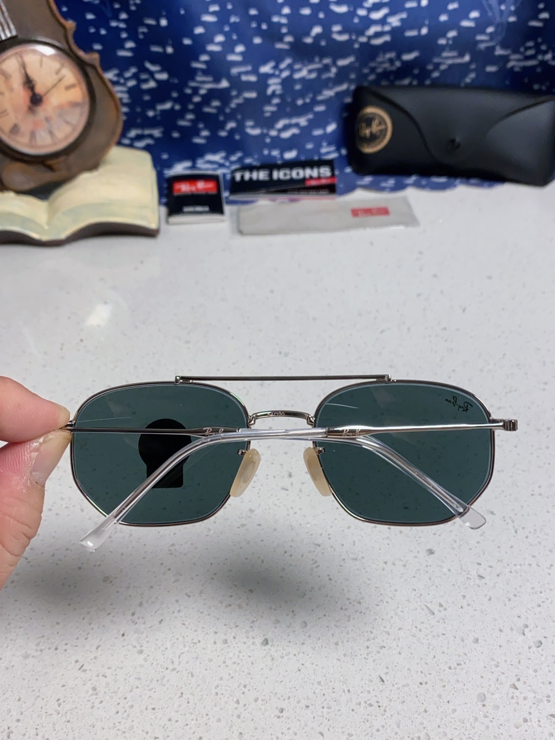 RayBan雷朋 2025新款太阳眼镜金属双梁多边形 康目色时尚眼镜男女墨镜 RB3707