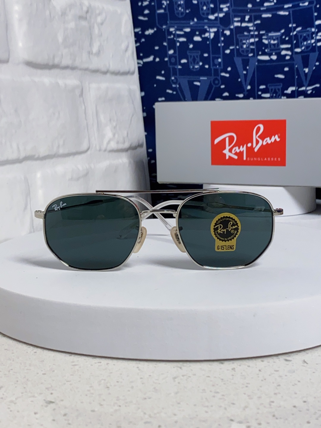 RayBan雷朋 2025新款太阳眼镜金属双梁多边形 康目色时尚眼镜男女墨镜 RB3707