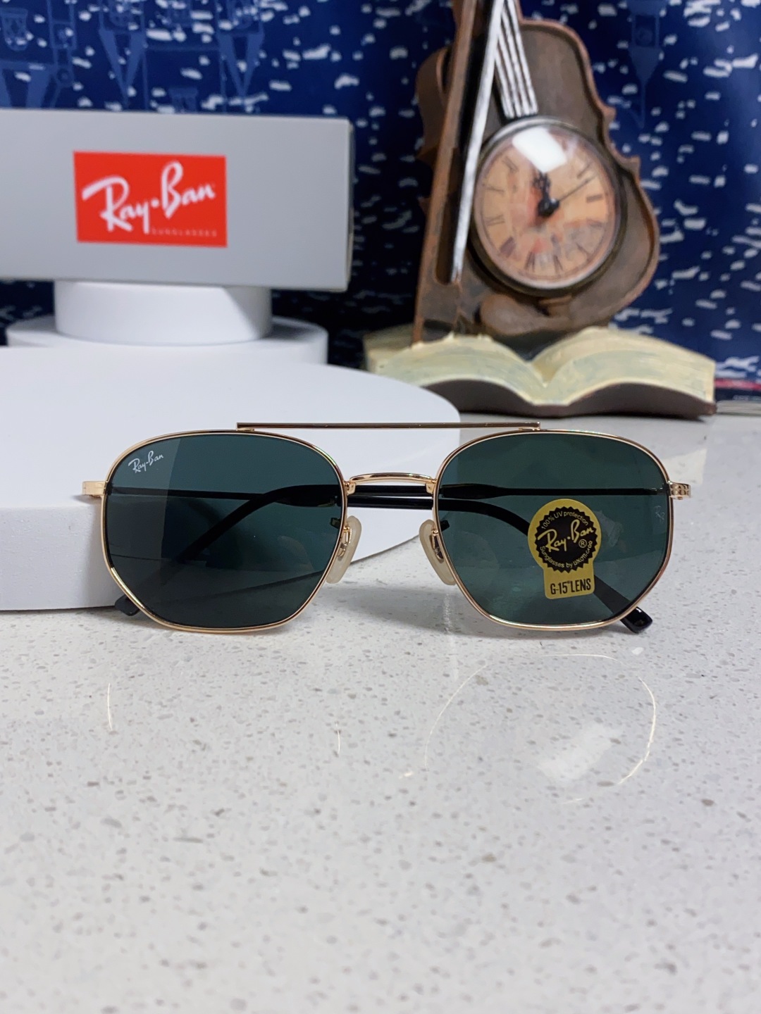 RayBan雷朋 2025新款太阳眼镜金属双梁多边形 康目色时尚眼镜男女墨镜 RB3707