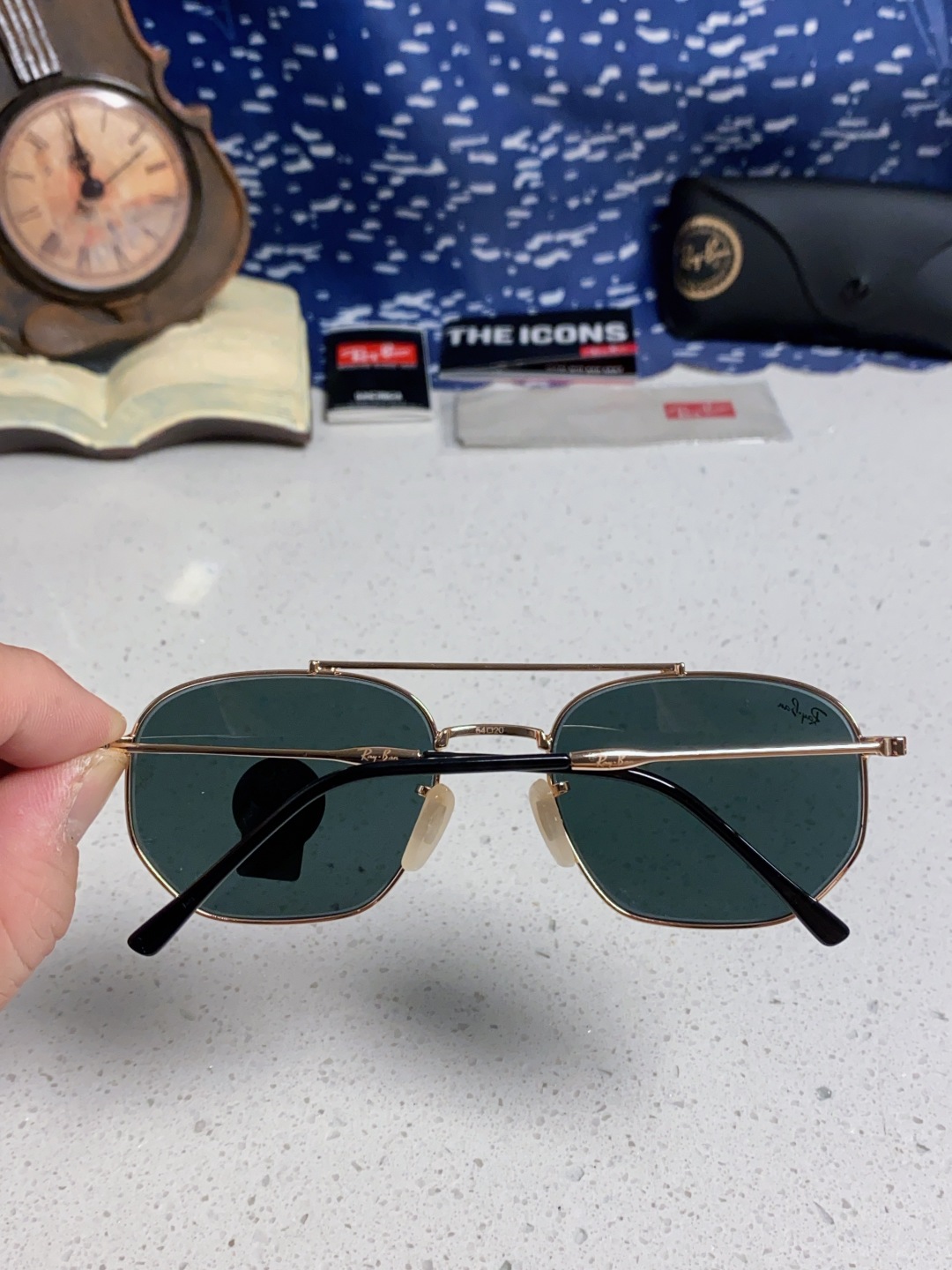 RayBan雷朋 2025新款太阳眼镜金属双梁多边形 康目色时尚眼镜男女墨镜 RB3707