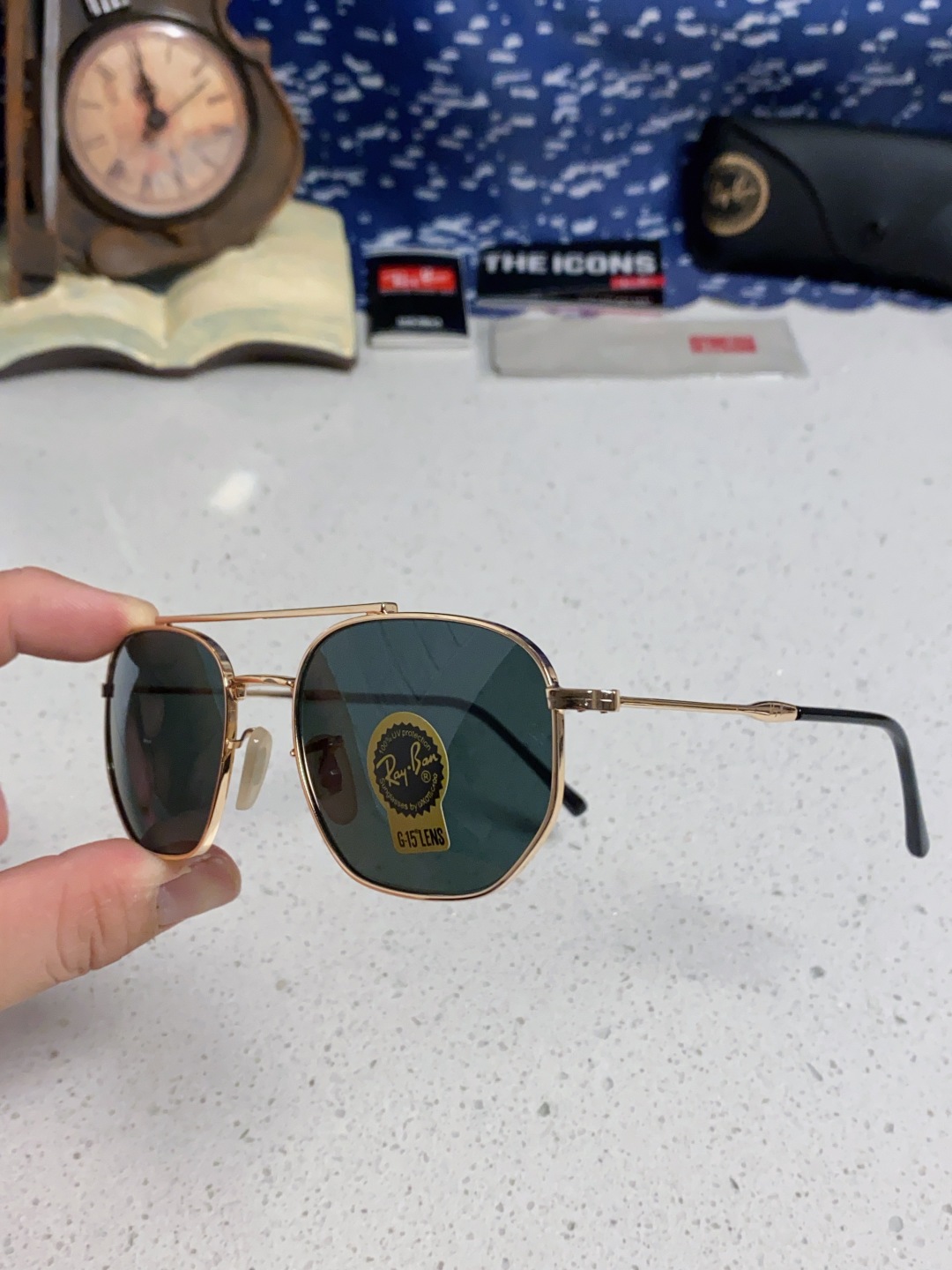 RayBan雷朋 2025新款太阳眼镜金属双梁多边形 康目色时尚眼镜男女墨镜 RB3707