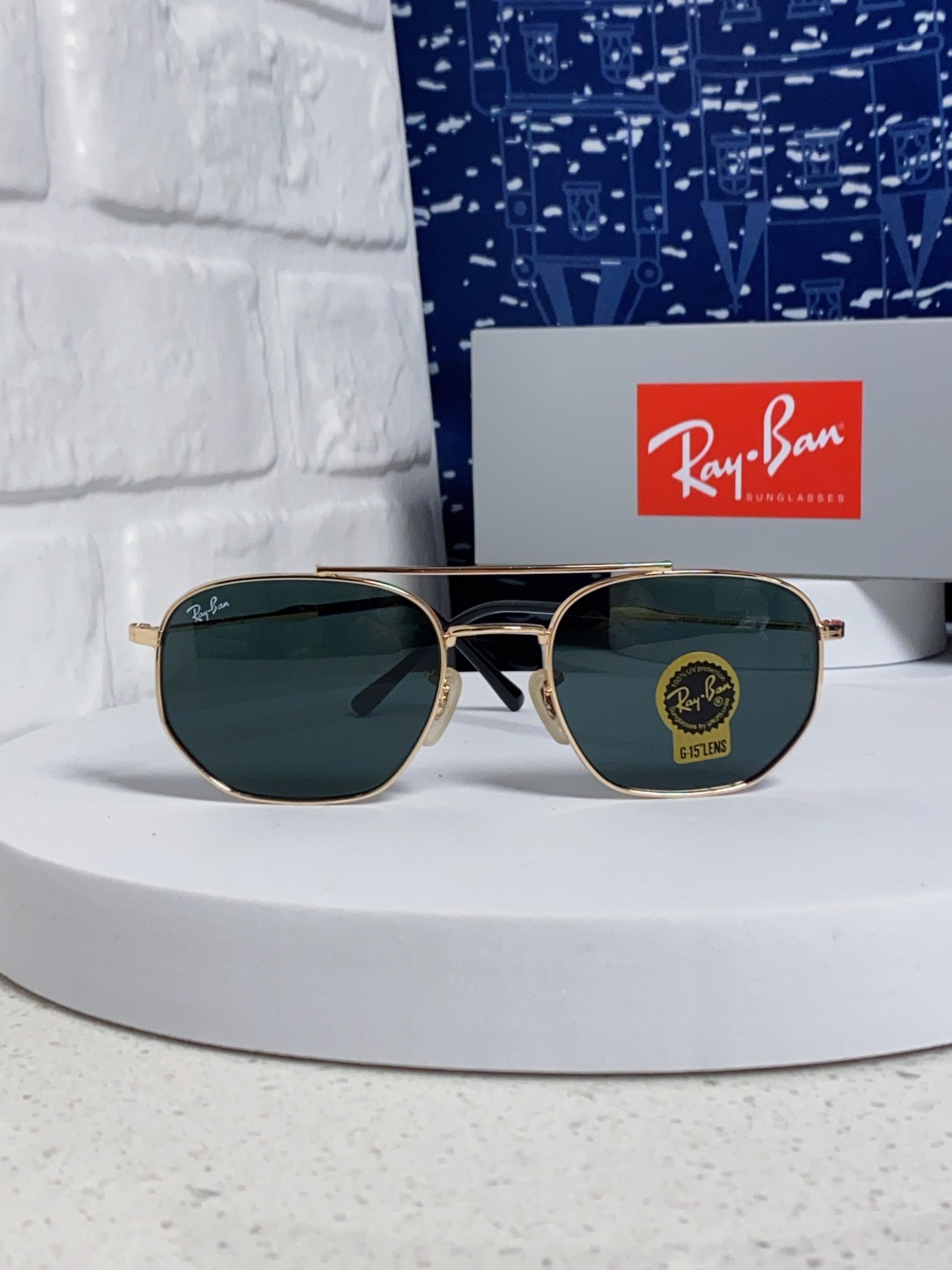RayBan雷朋 2025新款太阳眼镜金属双梁多边形 康目色时尚眼镜男女墨镜 RB3707