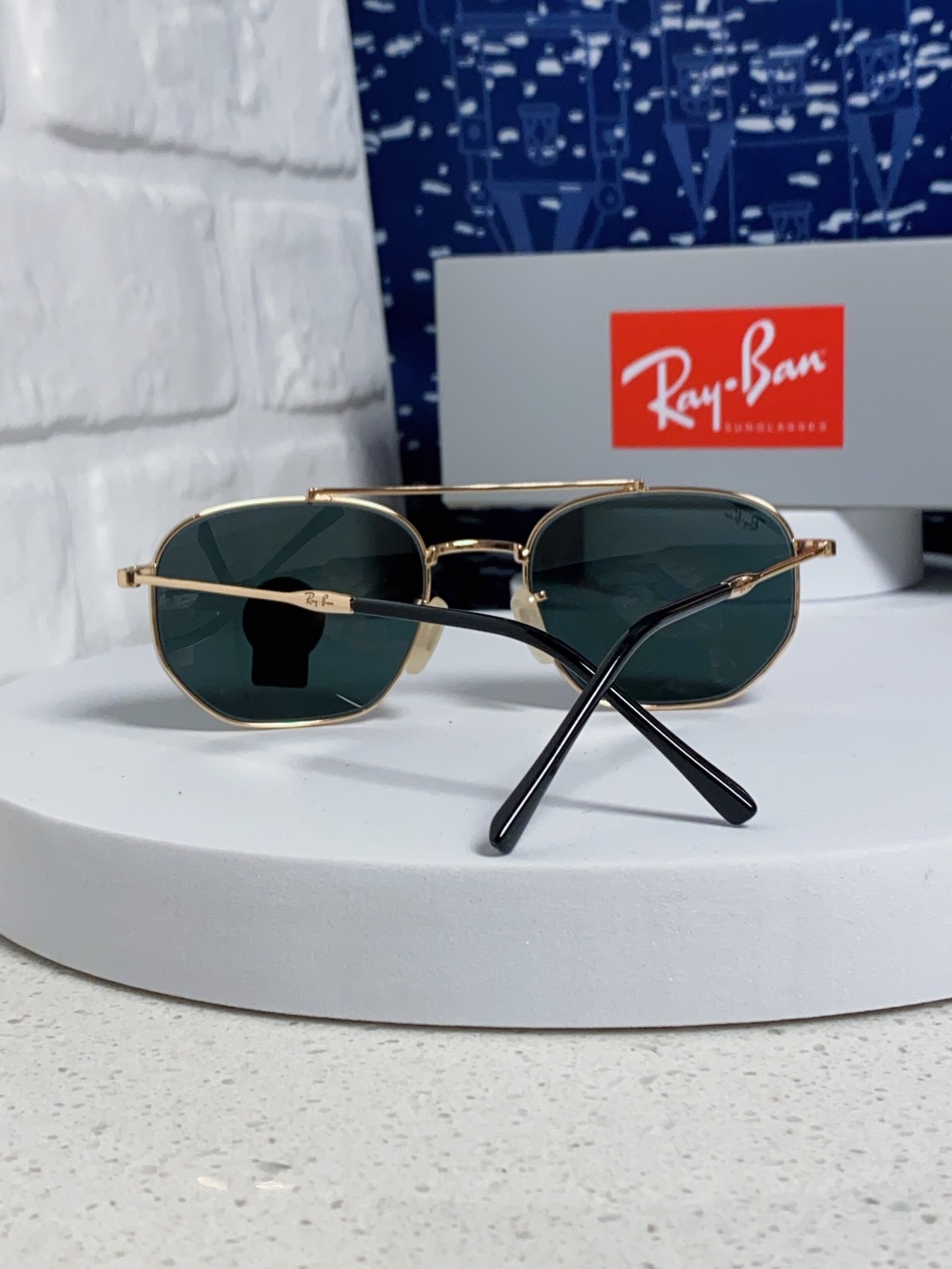 RayBan雷朋 2025新款太阳眼镜金属双梁多边形 康目色时尚眼镜男女墨镜 RB3707