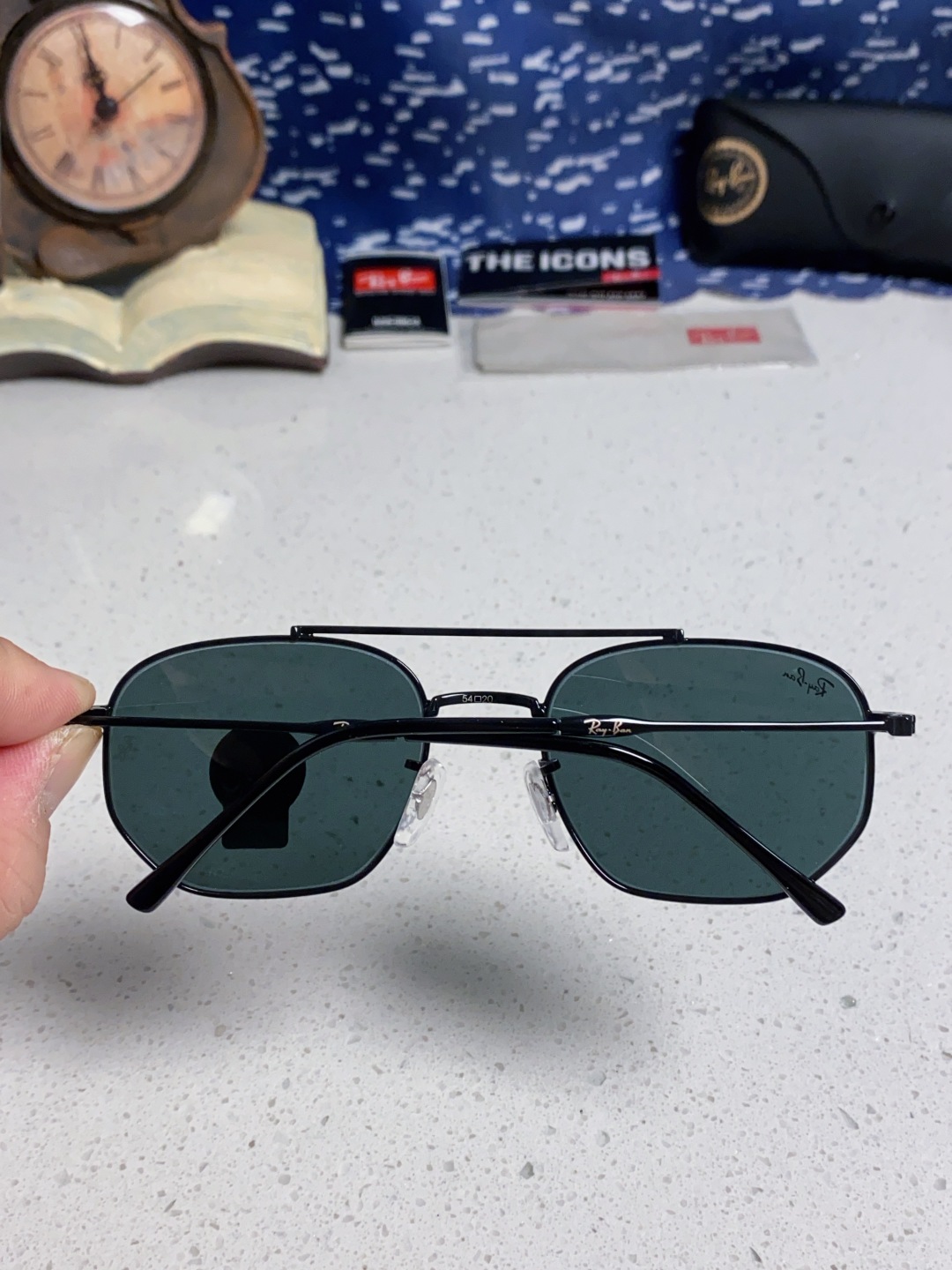 RayBan雷朋 2025新款太阳眼镜金属双梁多边形 康目色时尚眼镜男女墨镜 RB3707