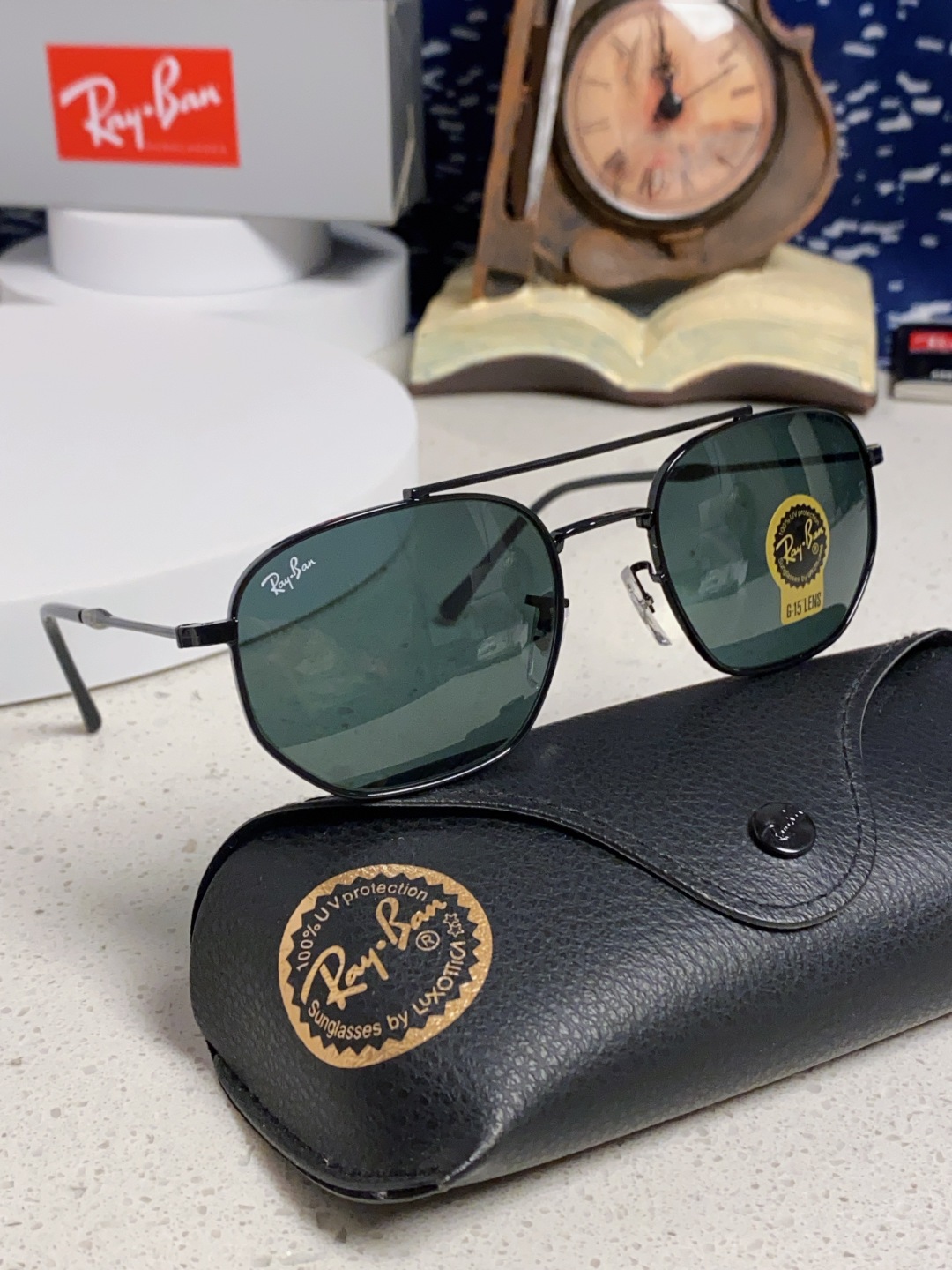 RayBan雷朋 2025新款太阳眼镜金属双梁多边形 康目色时尚眼镜男女墨镜 RB3707