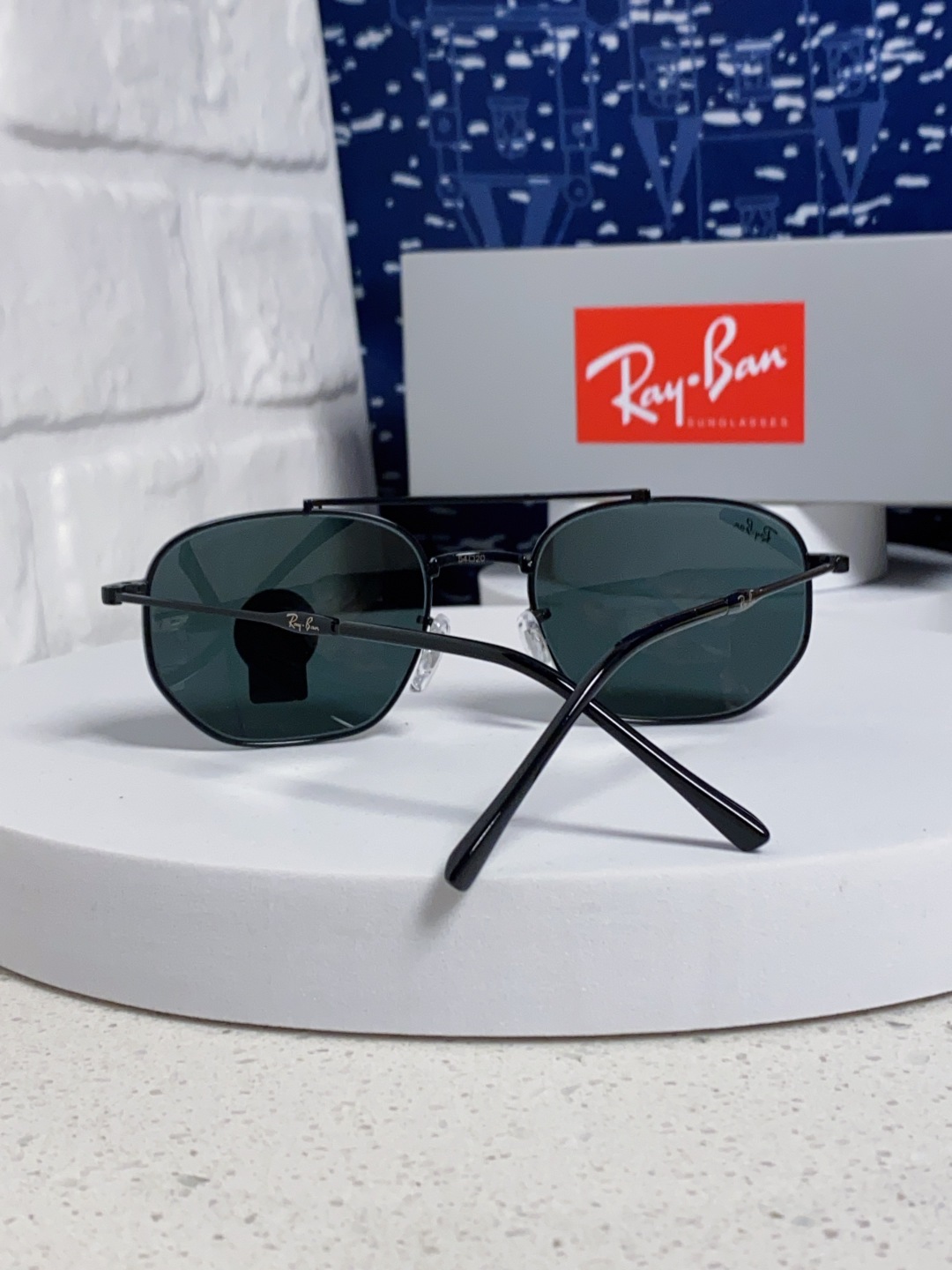 RayBan雷朋 2025新款太阳眼镜金属双梁多边形 康目色时尚眼镜男女墨镜 RB3707