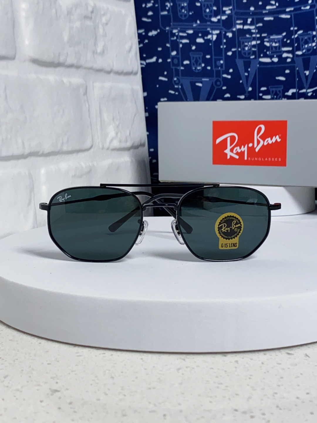 RayBan雷朋 2025新款太阳眼镜金属双梁多边形 康目色时尚眼镜男女墨镜 RB3707